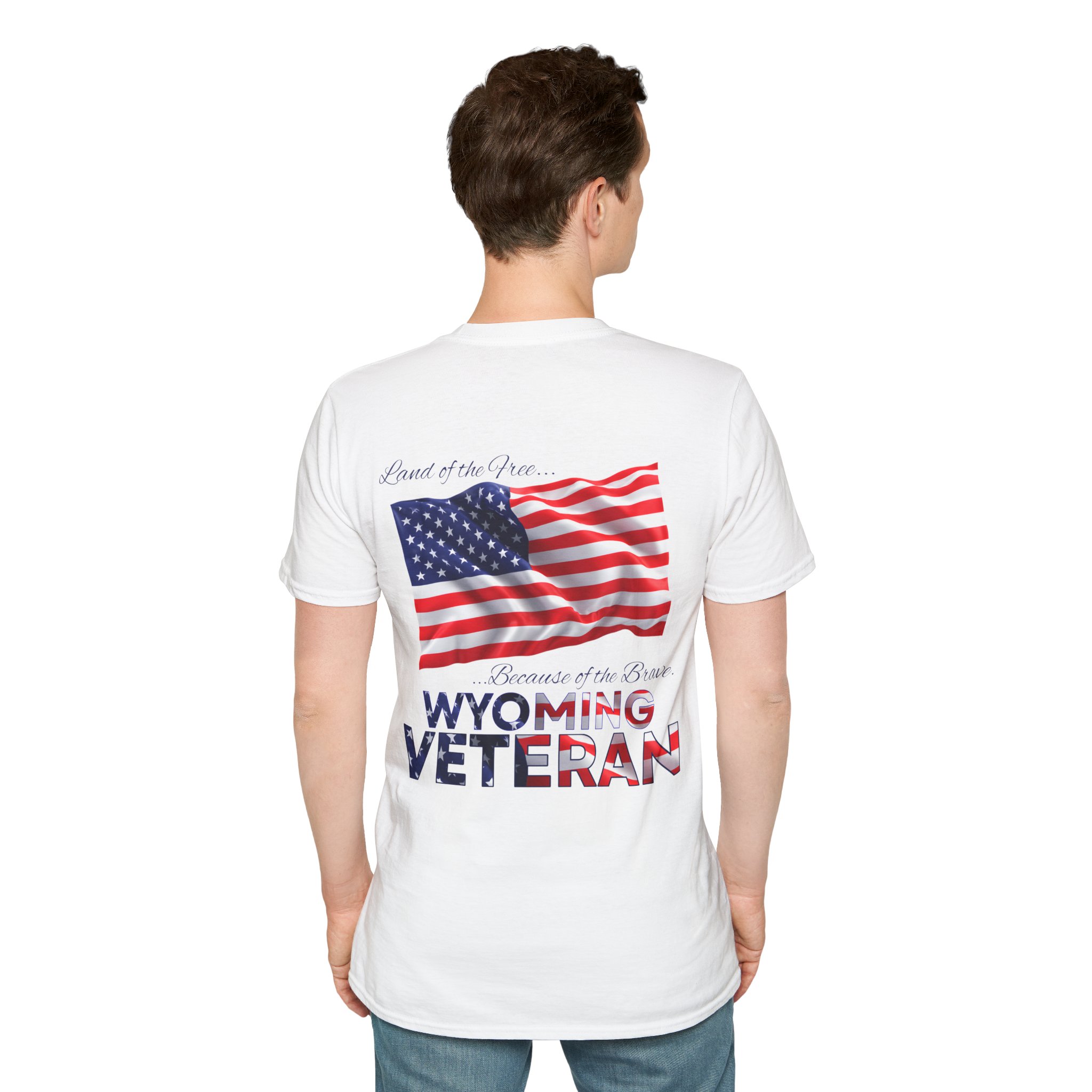 Wyoming Veteran T-Shirt — Home of the Brave American Flag Memorial Tee - Image 7