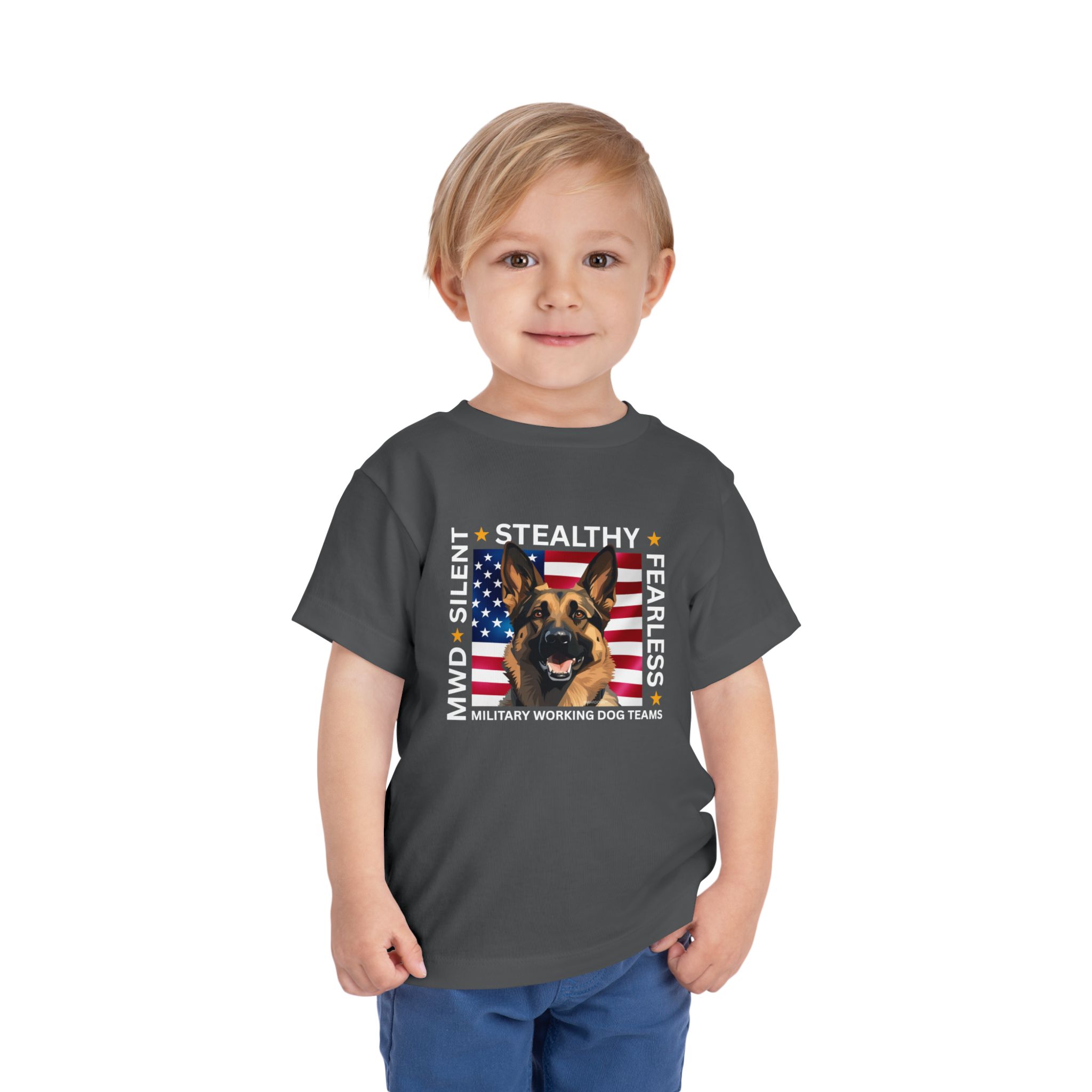 Patriotic German Shepherd Toddler Tee - USA Flag Puppy Kids Shirt - Image 14