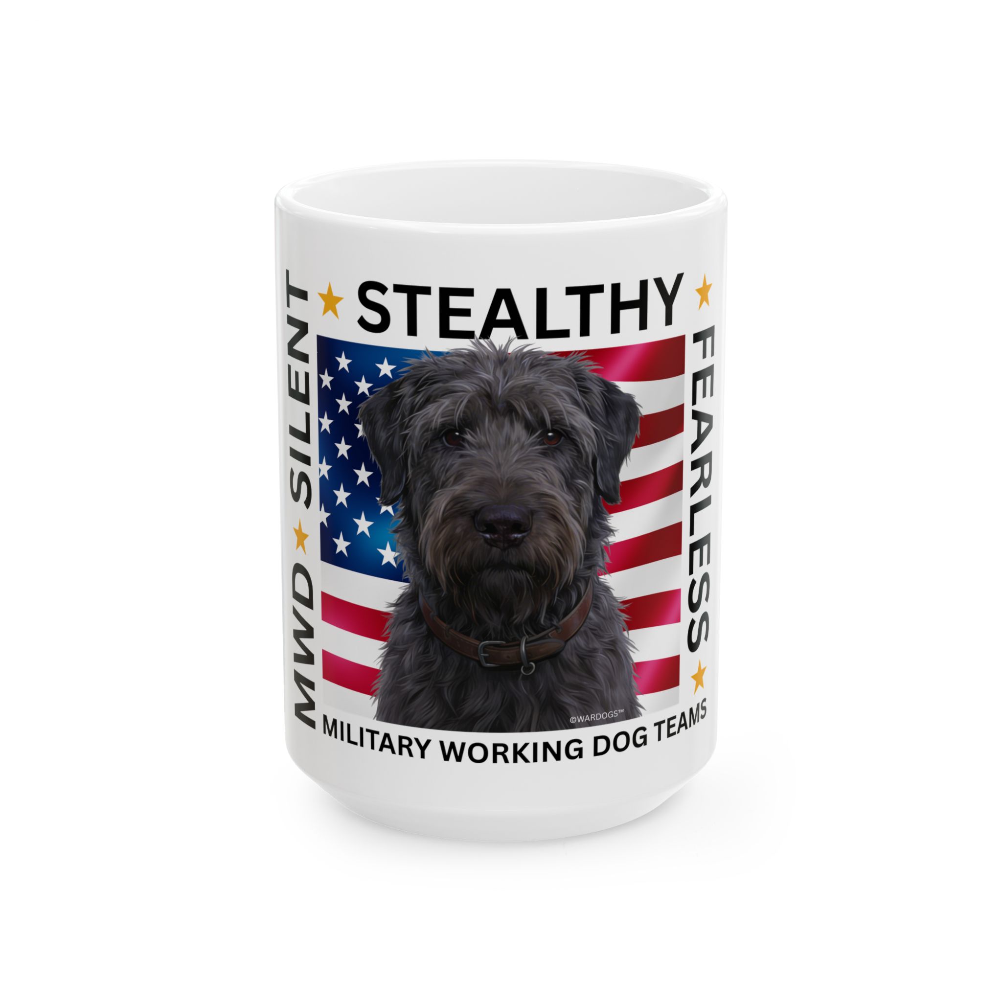 MWD "FEARLESS" Mug — Military K9 Coffee Cup (11oz/15oz) Bouvier des Flanders