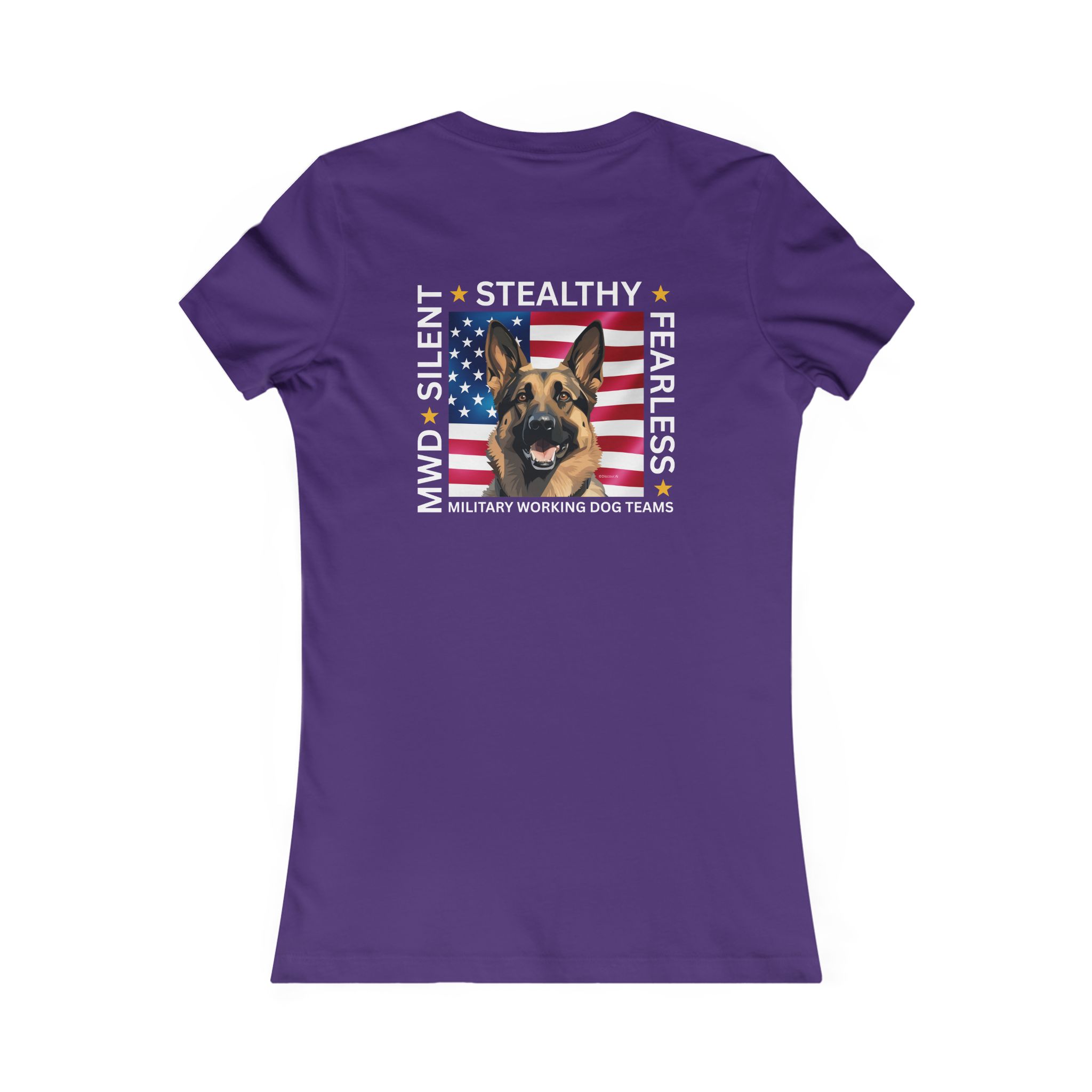 Silent Stealthy Fearless, American Flag - Womens Tee Back - Image 2