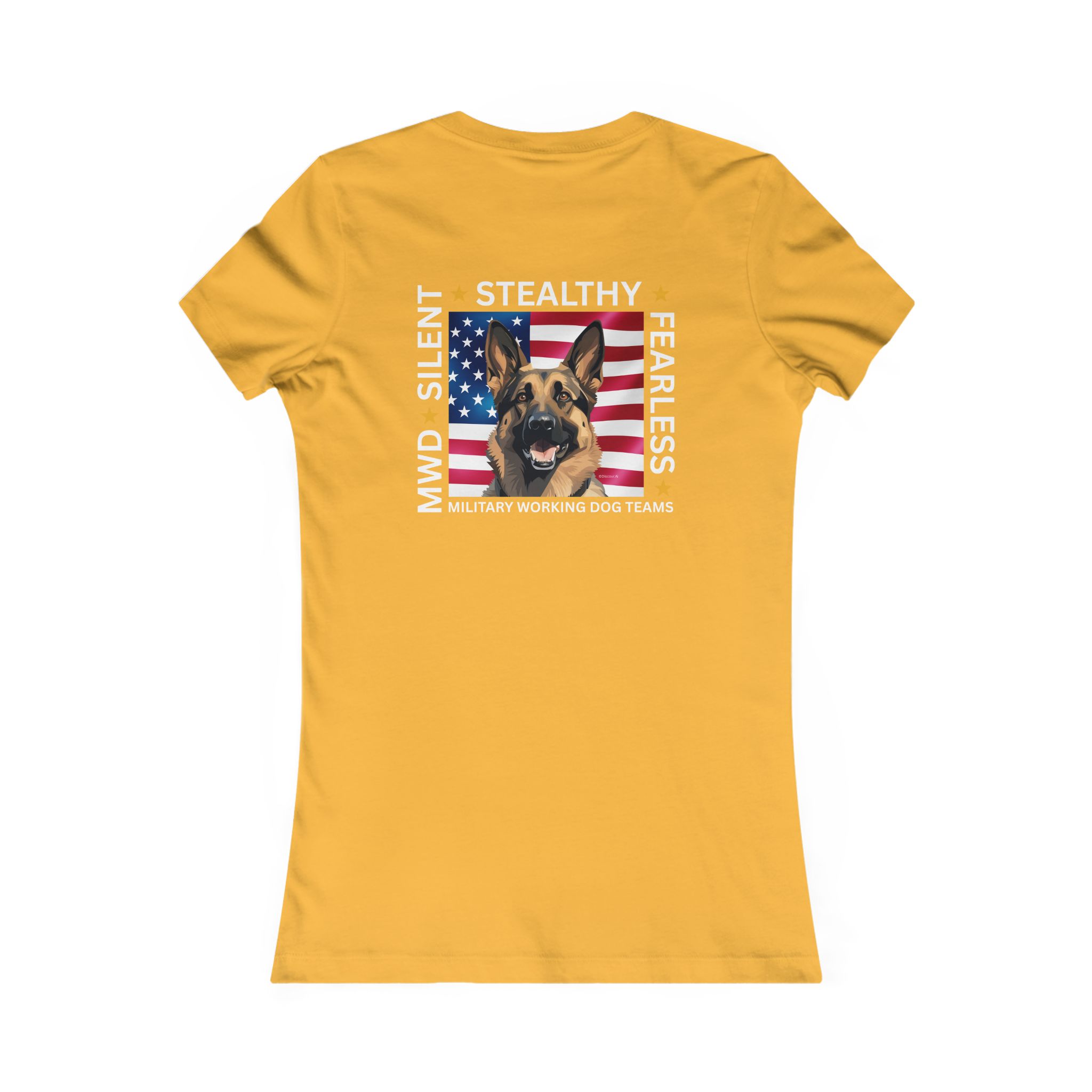Silent Stealthy Fearless, American Flag - Womens Tee Back - Image 4