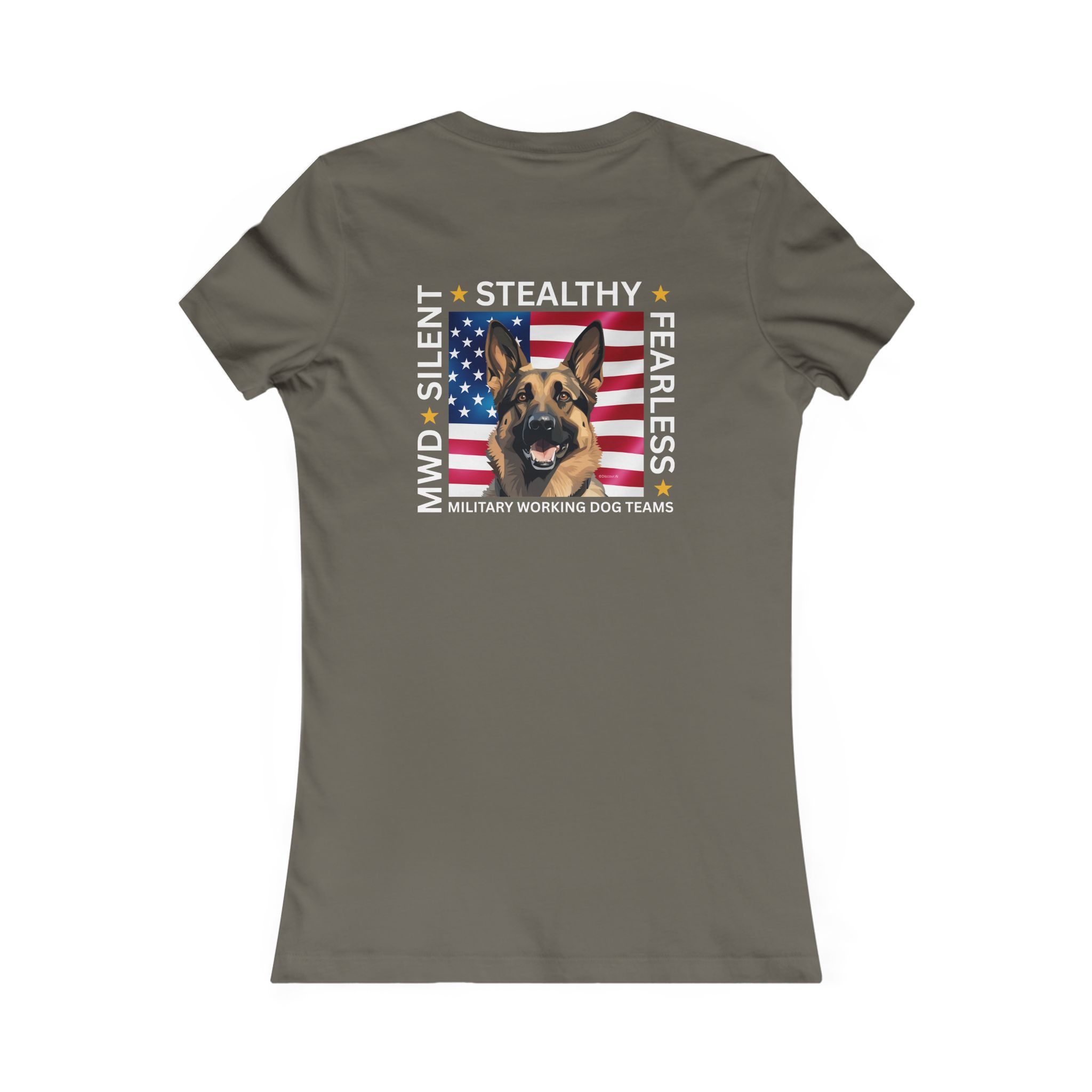 Silent Stealthy Fearless, American Flag - Womens Tee Back - Image 5