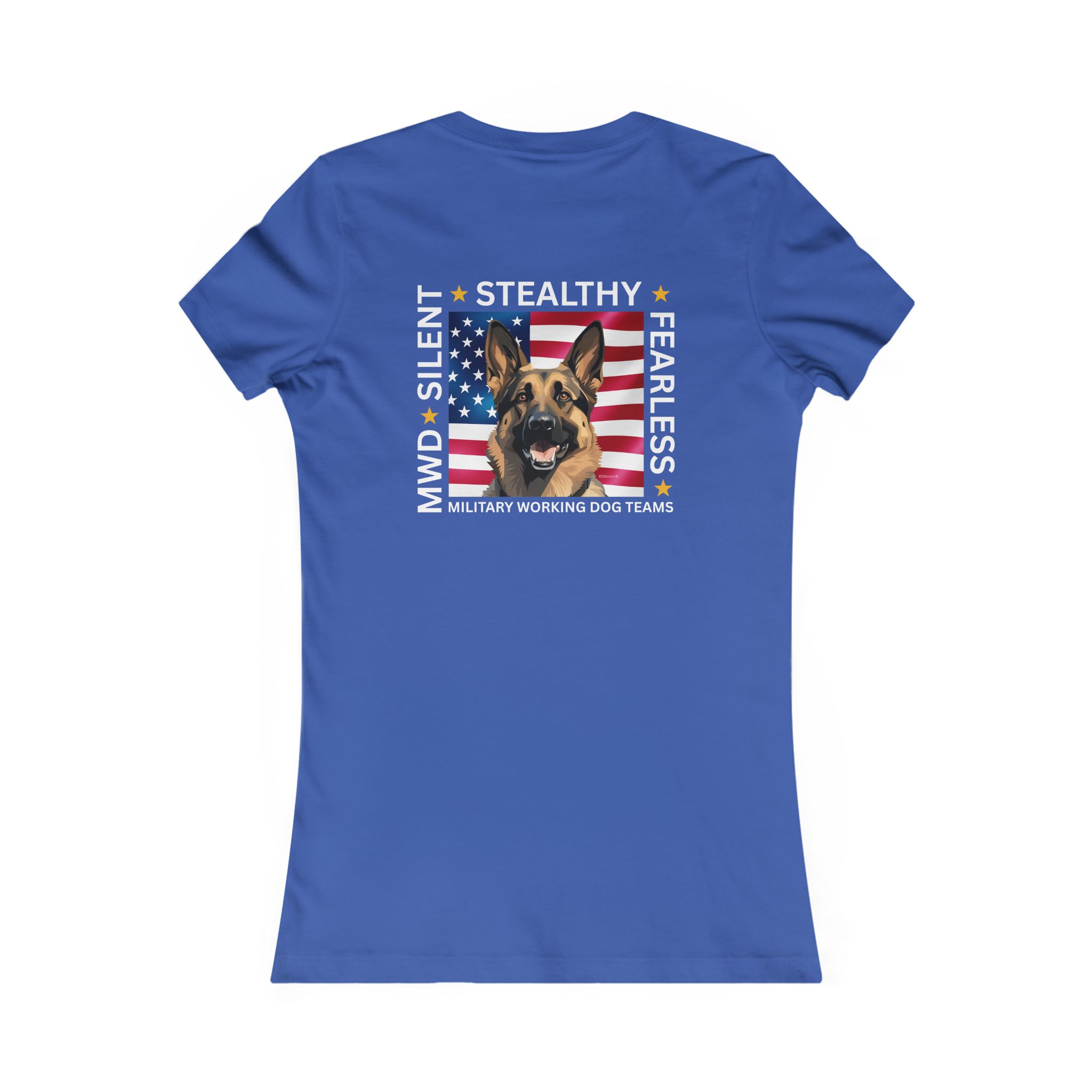 Silent Stealthy Fearless, American Flag - Womens Tee Back - Image 6