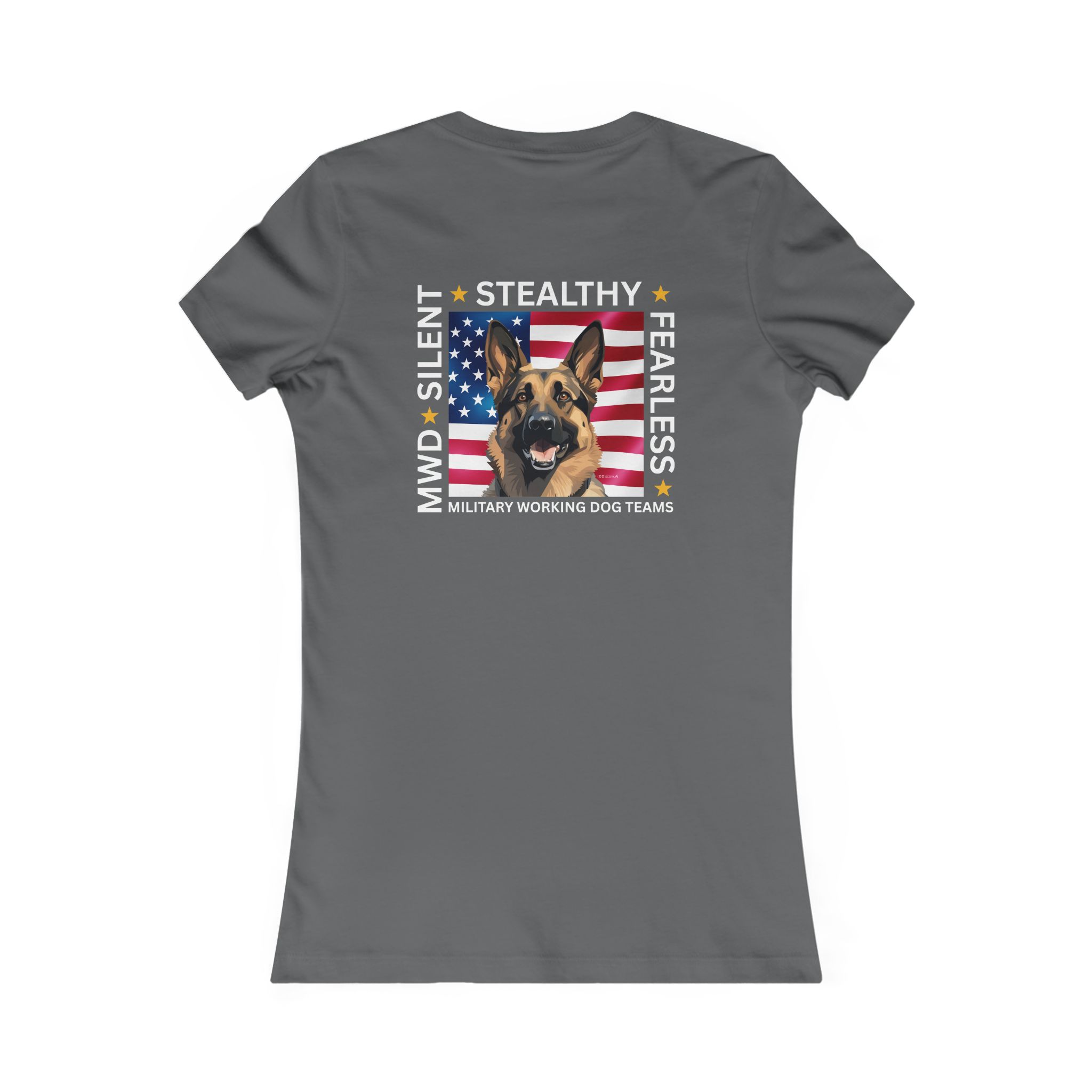 Silent Stealthy Fearless, American Flag - Womens Tee Back - Image 7