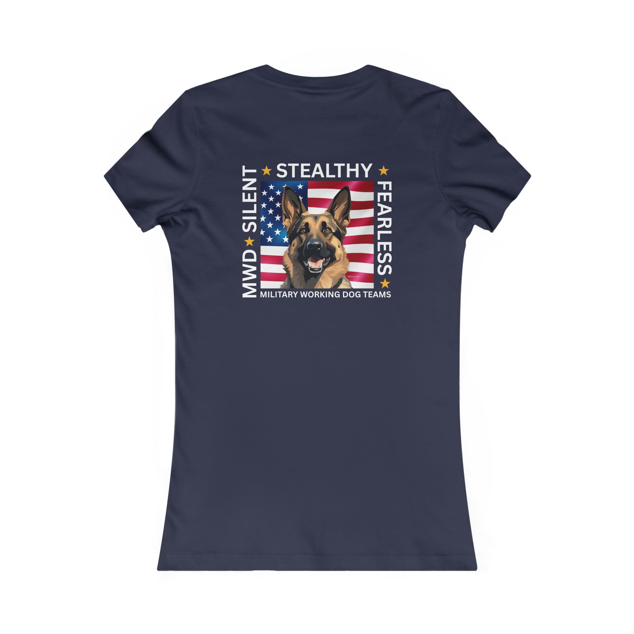 Silent Stealthy Fearless, American Flag - Womens Tee Back - Image 8
