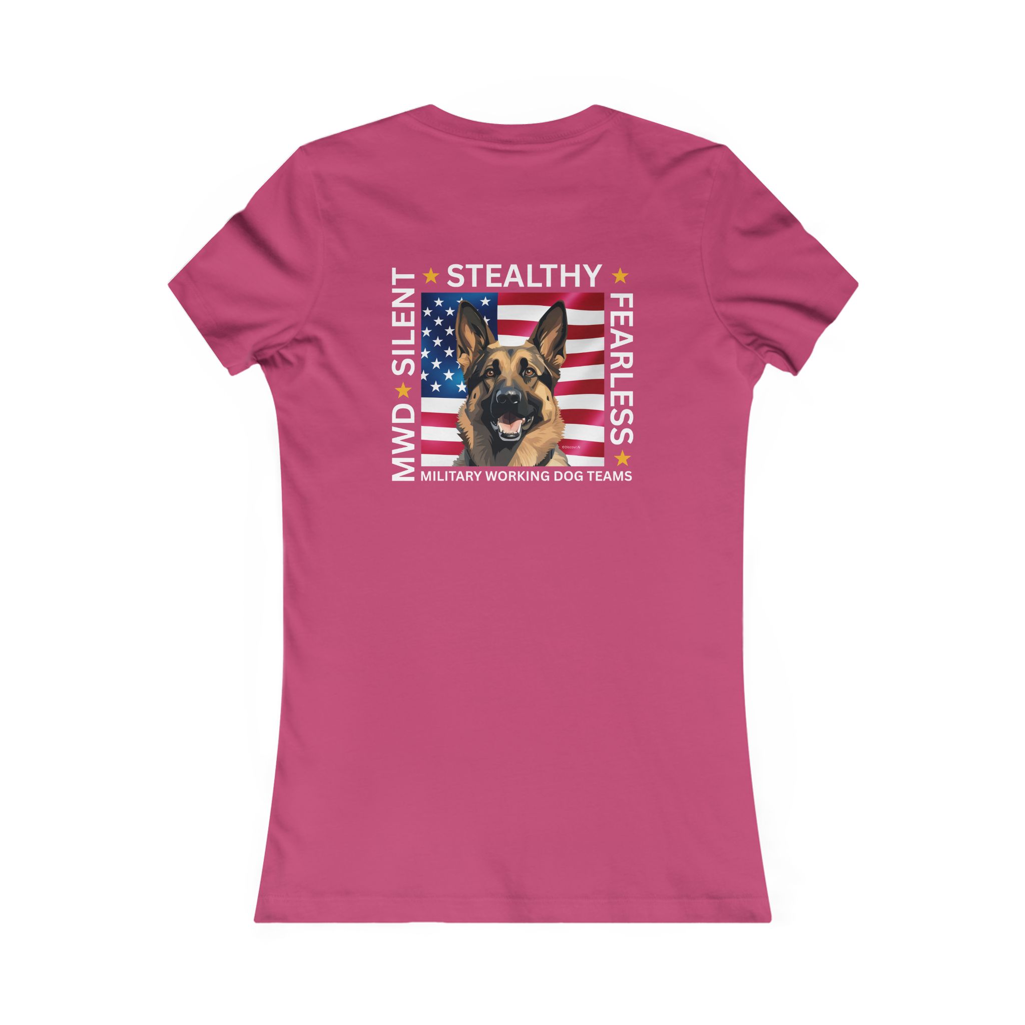 Silent Stealthy Fearless, American Flag - Womens Tee Back - Image 9