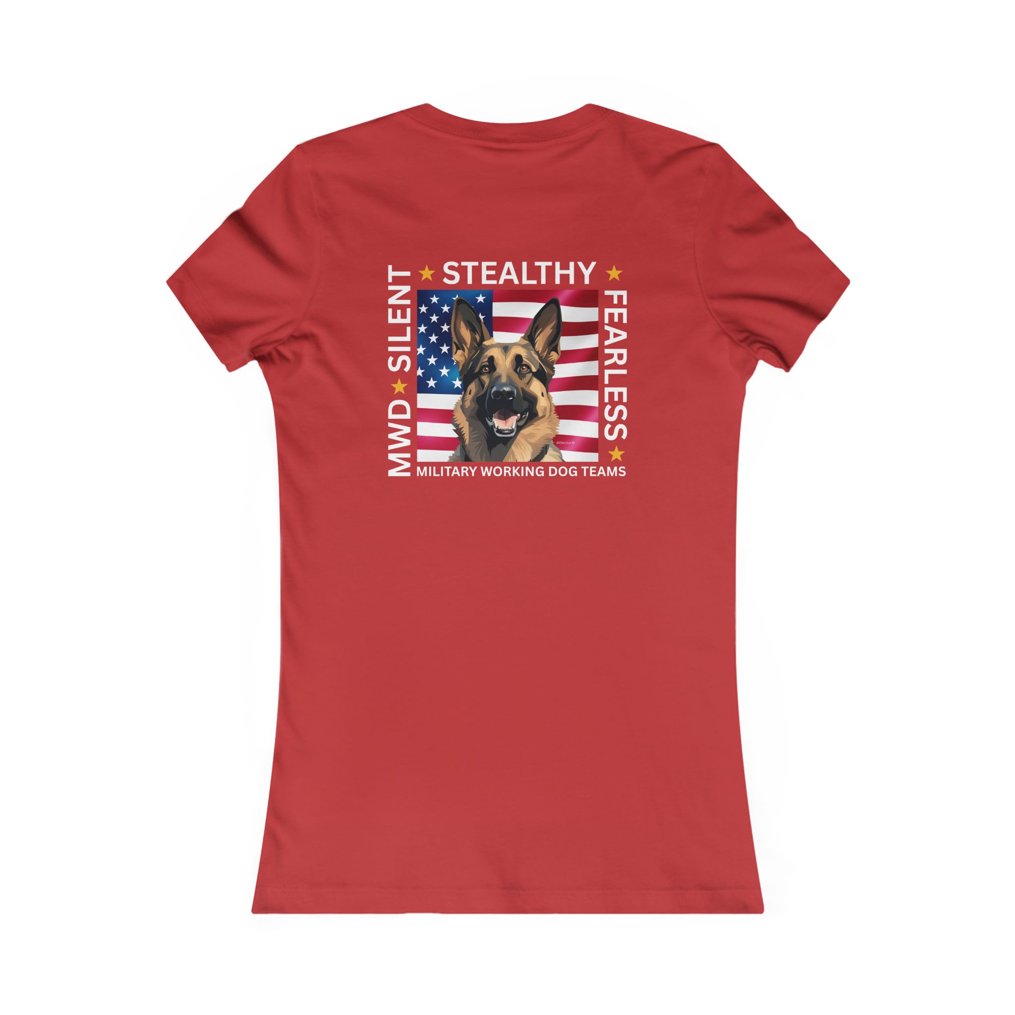 Silent Stealthy Fearless, American Flag - Womens Tee Back