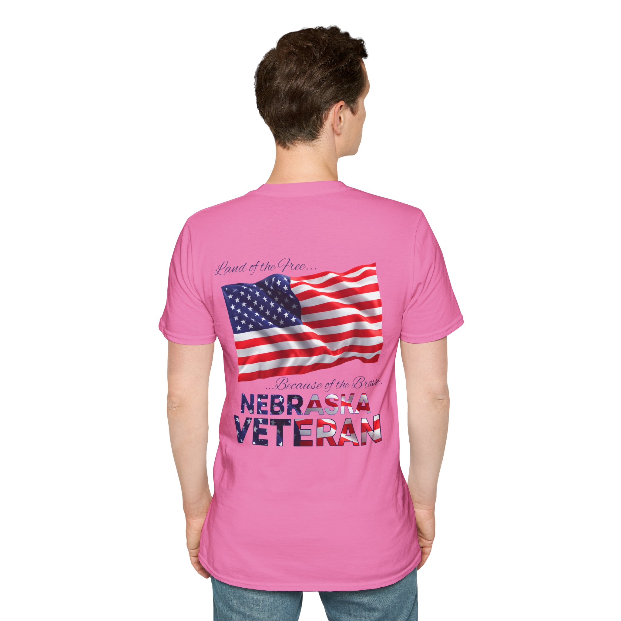 Nebraska Veteran T-Shirt — Home of the Brave American Flag Memorial Tee - Image 22