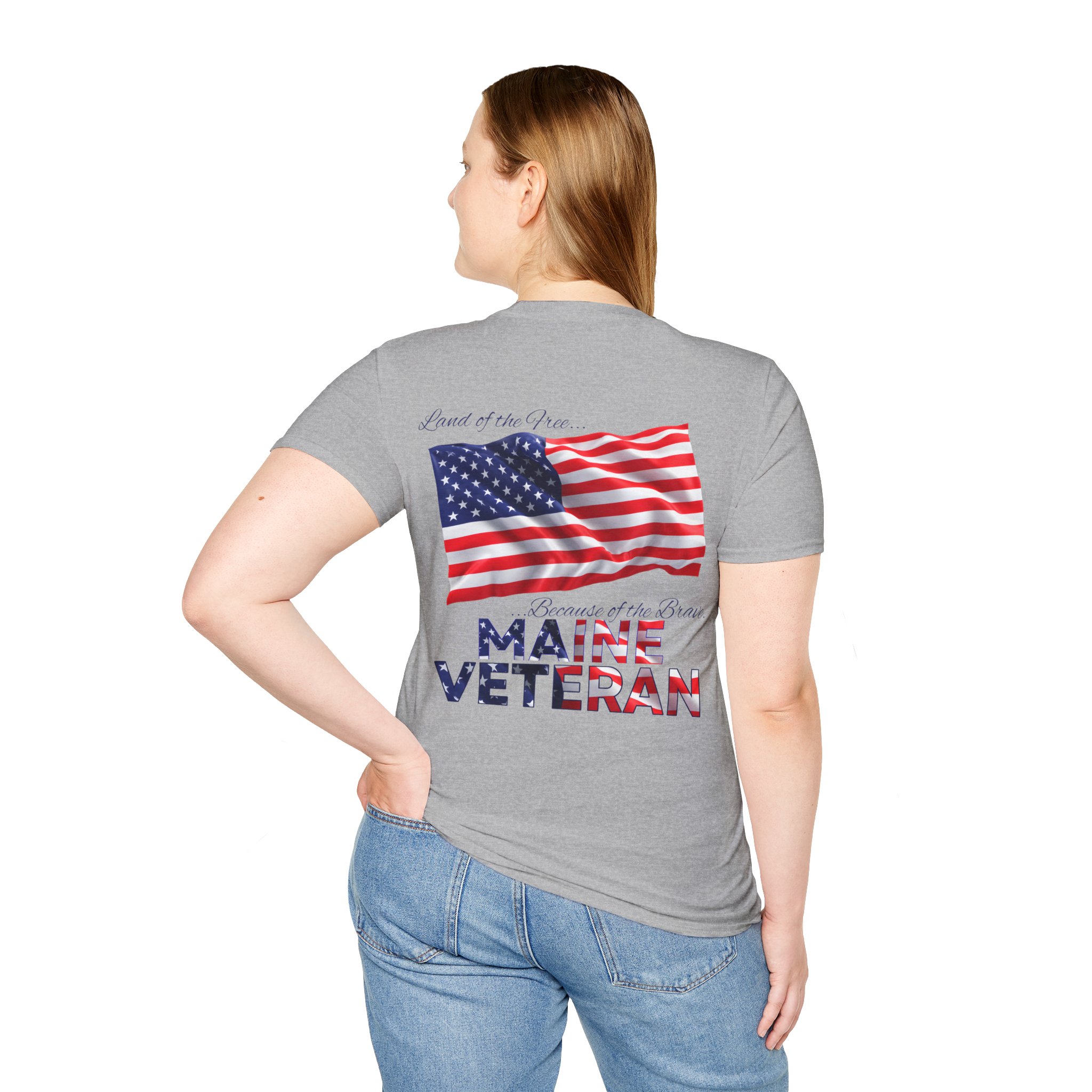 Maine Veteran T-Shirt — Proud American Flag Military Tribute - Image 12