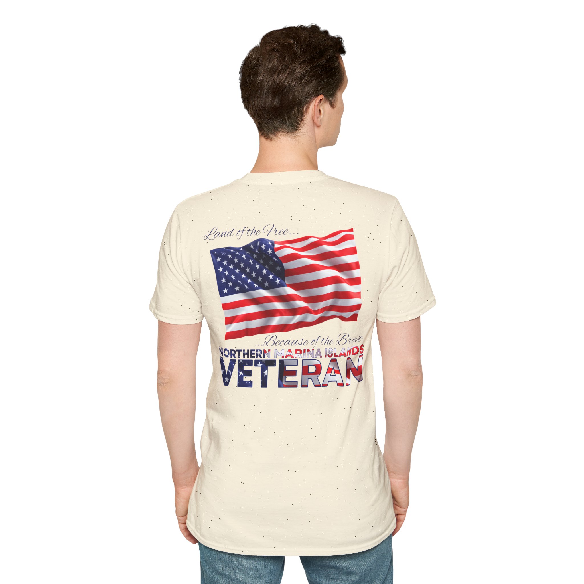 Northern Marina Islands Veteran T-Shirt — Home of the Brave American Flag Memorial Tee - Image 15