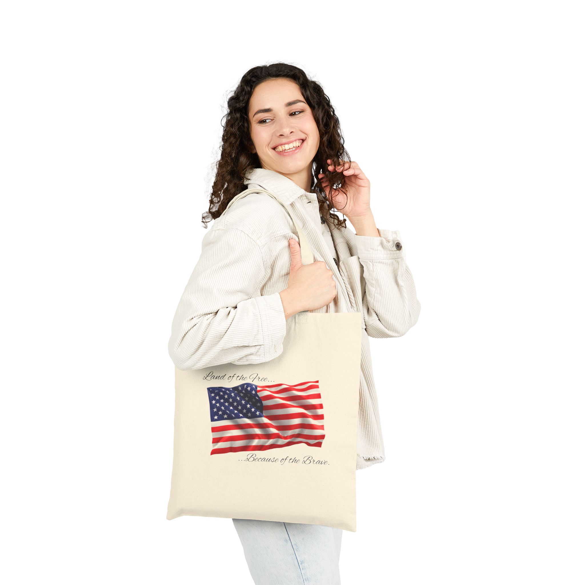Land Of The Free Because Of The Brave - US Patriotic Tote Bag - Image 8