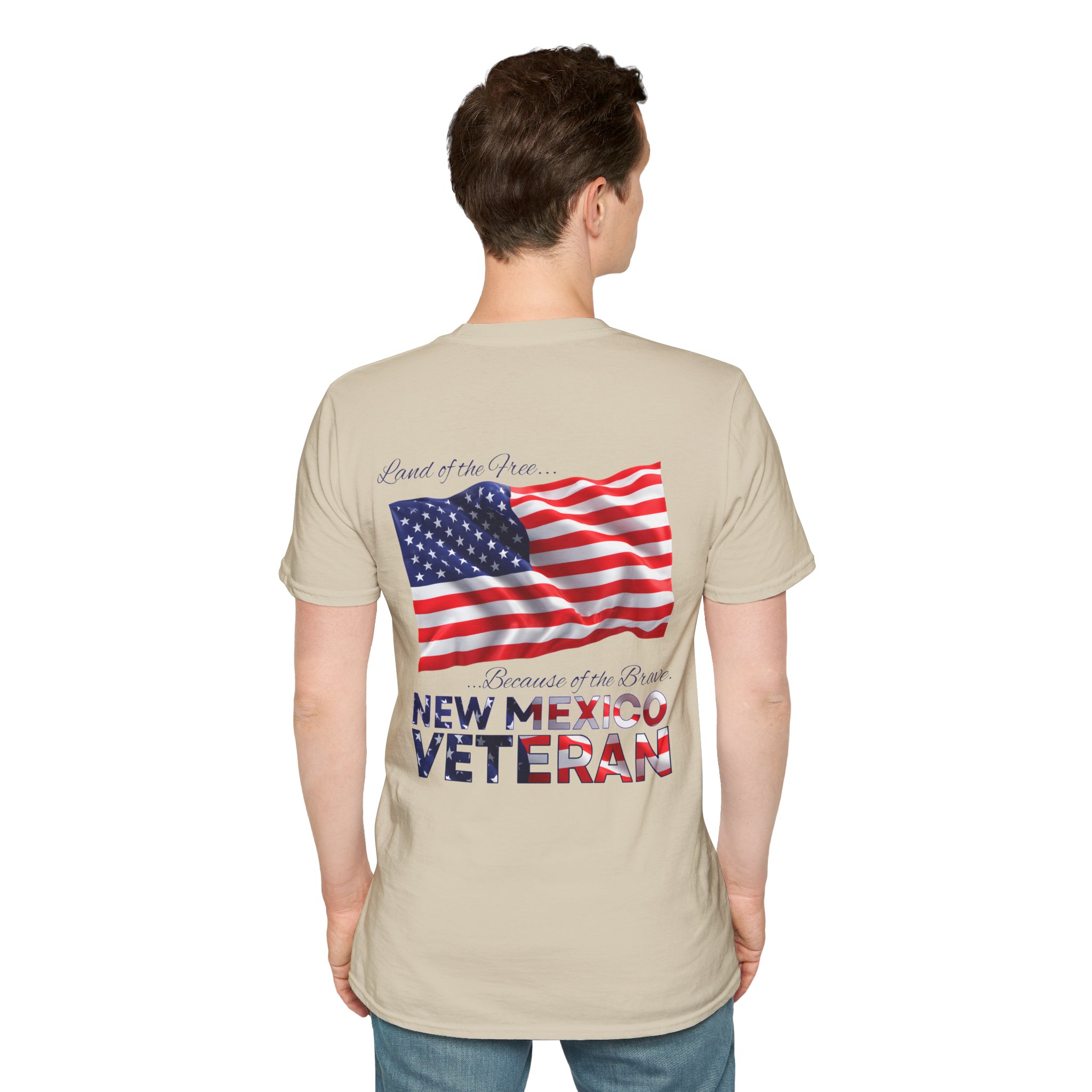 New Mexico Veteran T-Shirt — Home of the Brave American Flag Memorial Tee - Image 2