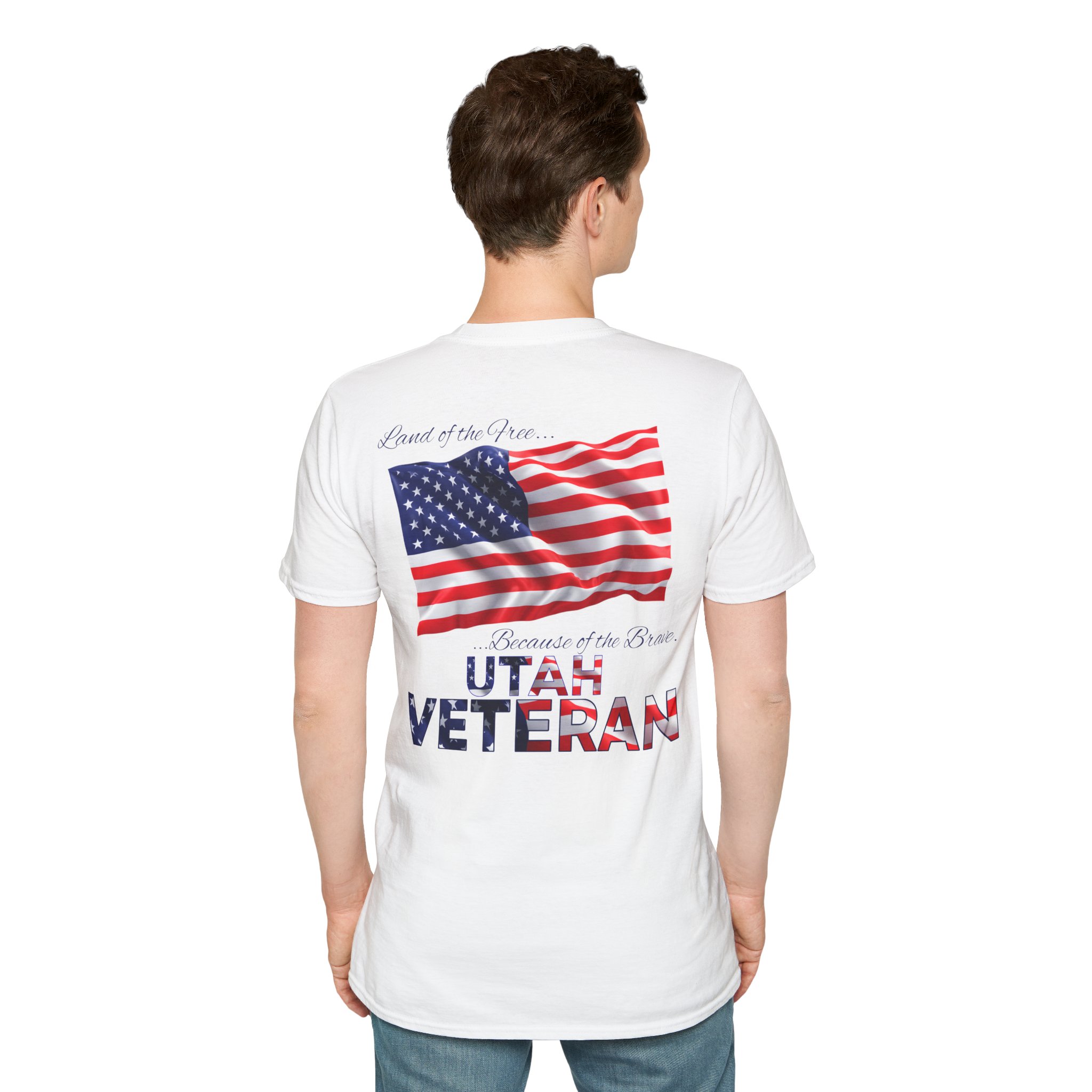 Utah Veteran T-Shirt — Home of the Brave American Flag Memorial Tee - Image 3