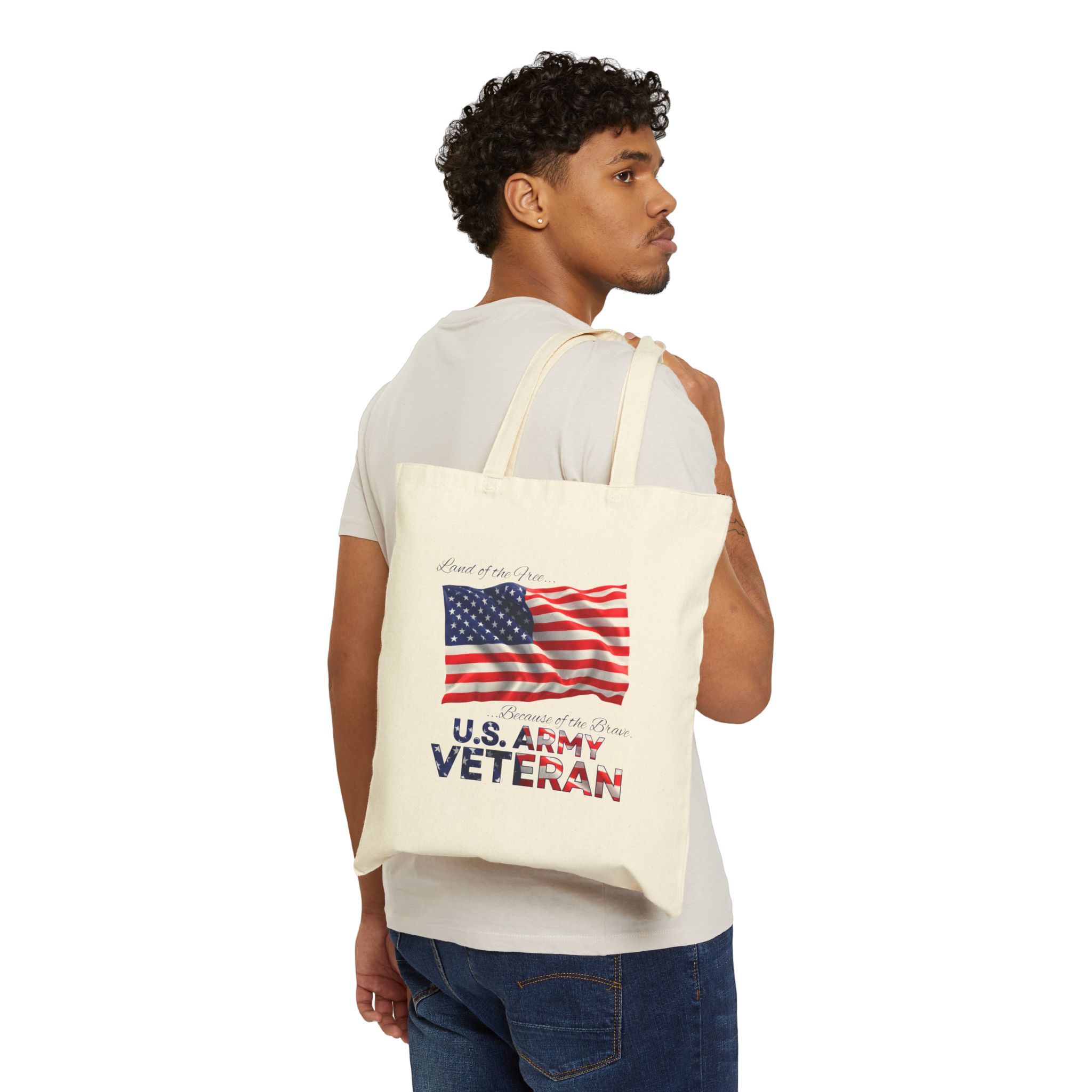 Land Of The Free Because Of The Brave - US Army Veteran Tote Bag - Image 7