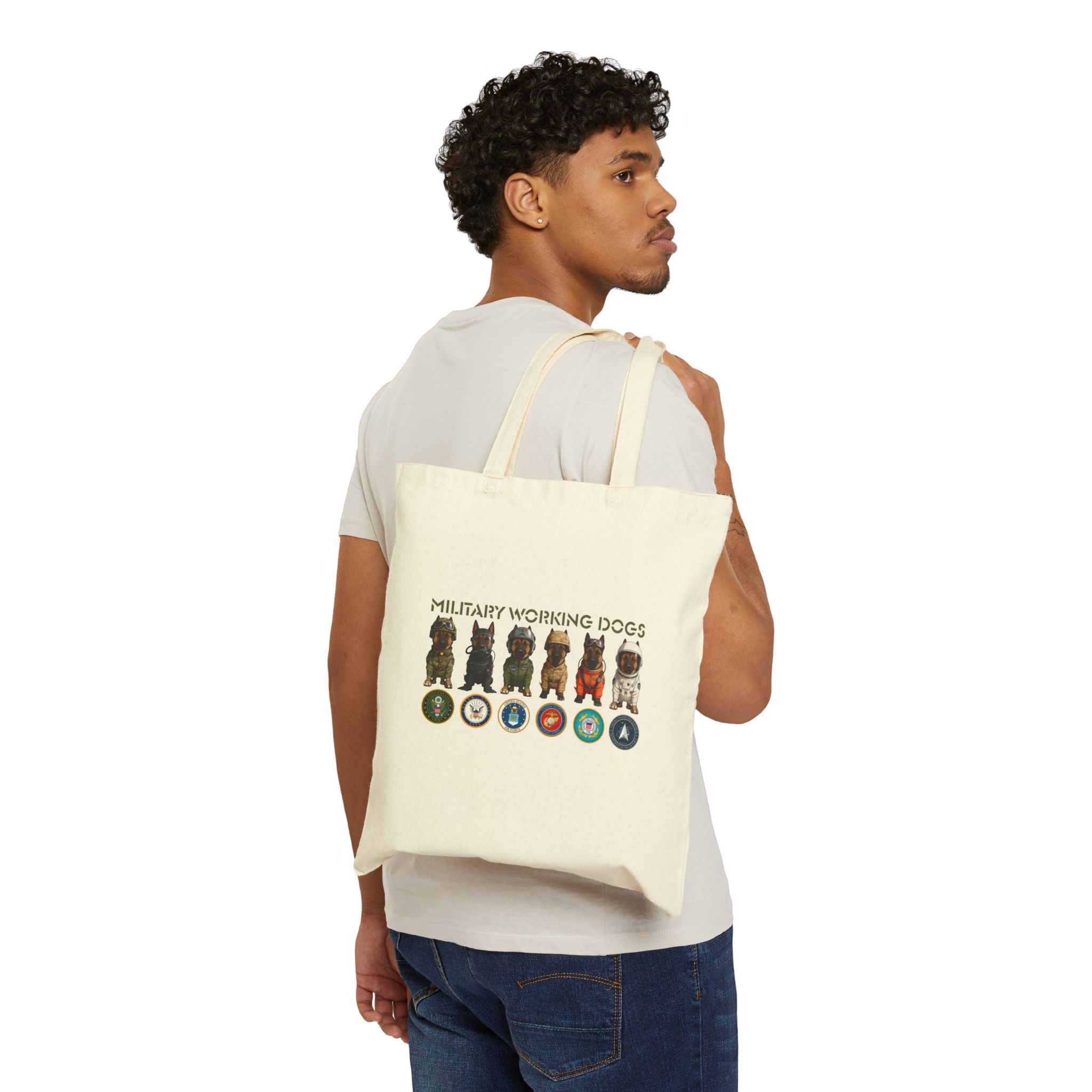 Military Working Dogs Line Up - All Branches Tribute Tote Bag - Image 3