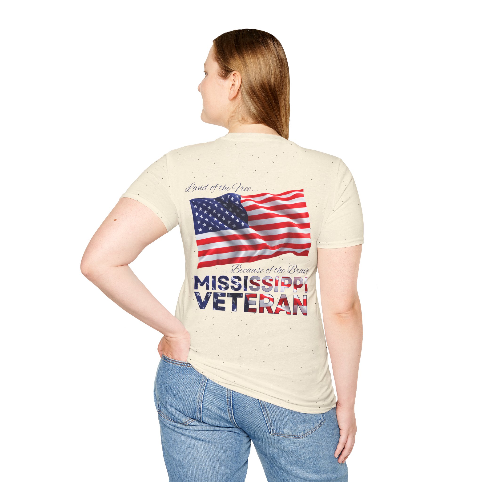 Mississippi Veteran T-Shirt — Home of the Brave American Flag Memorial Tee