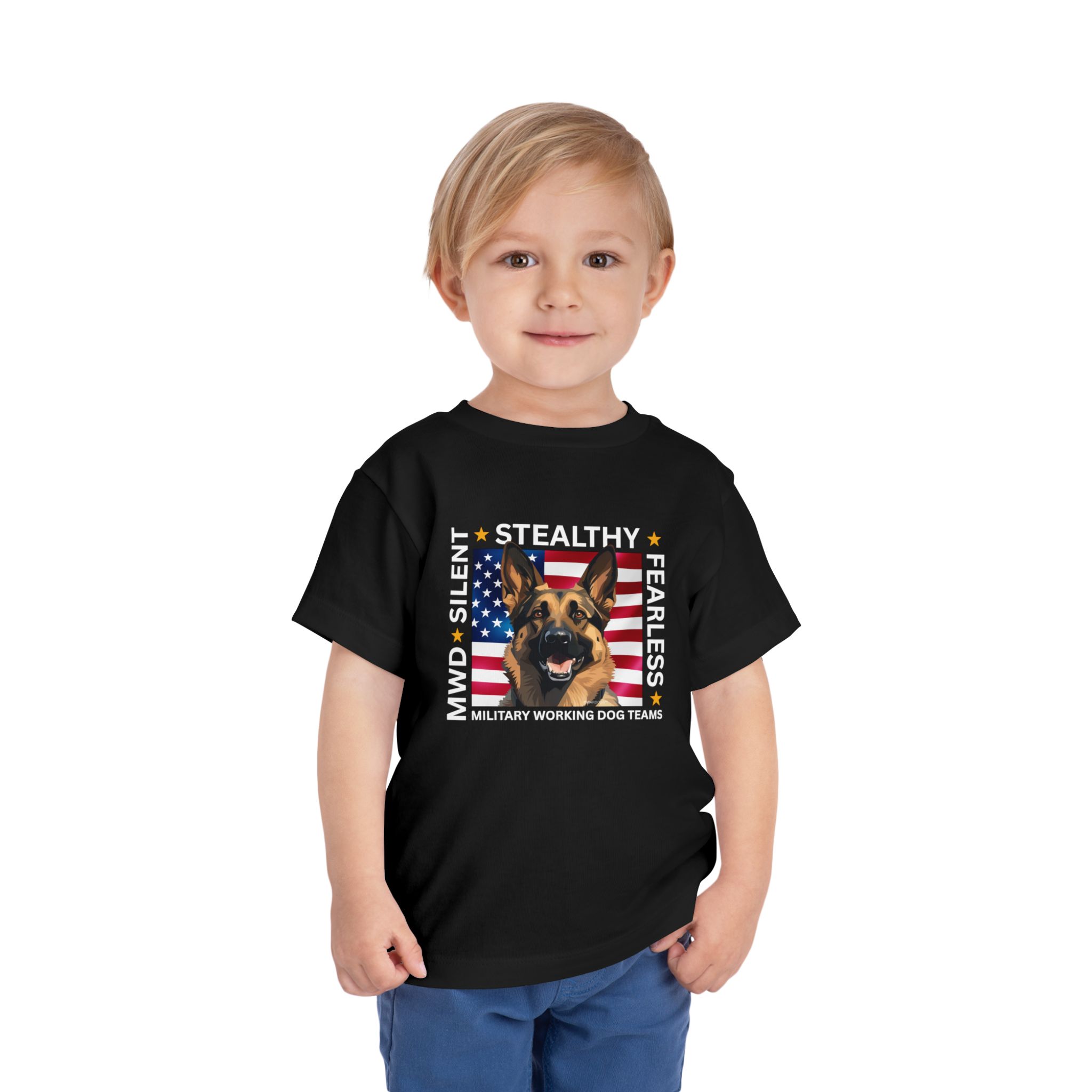 Patriotic German Shepherd Toddler Tee - USA Flag Puppy Kids Shirt - Image 5