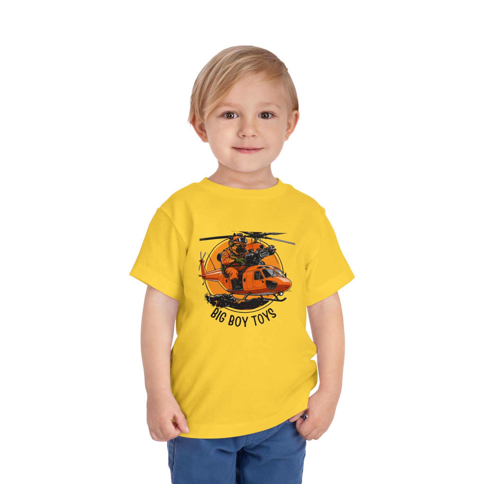 Toddler Helicopter Rescue Tee — Orange Rescue Coast Guard Chopper Graphic - Image 13