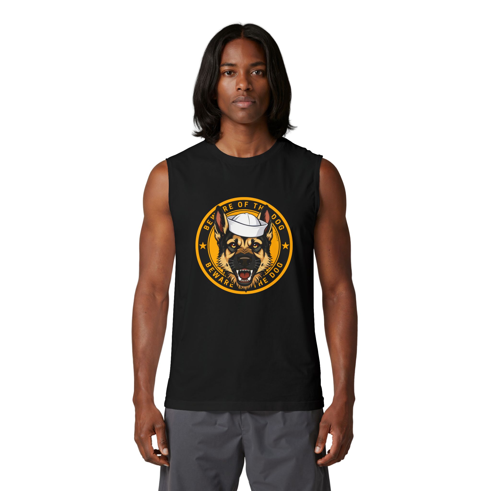 Navy K9 Patch Muscle Tank — 'Beware of the Dog' Sailor - Image 6