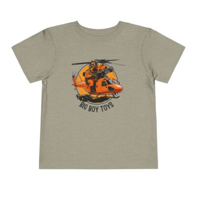 Toddler Helicopter Rescue Tee — Orange Rescue Coast Guard Chopper Graphic