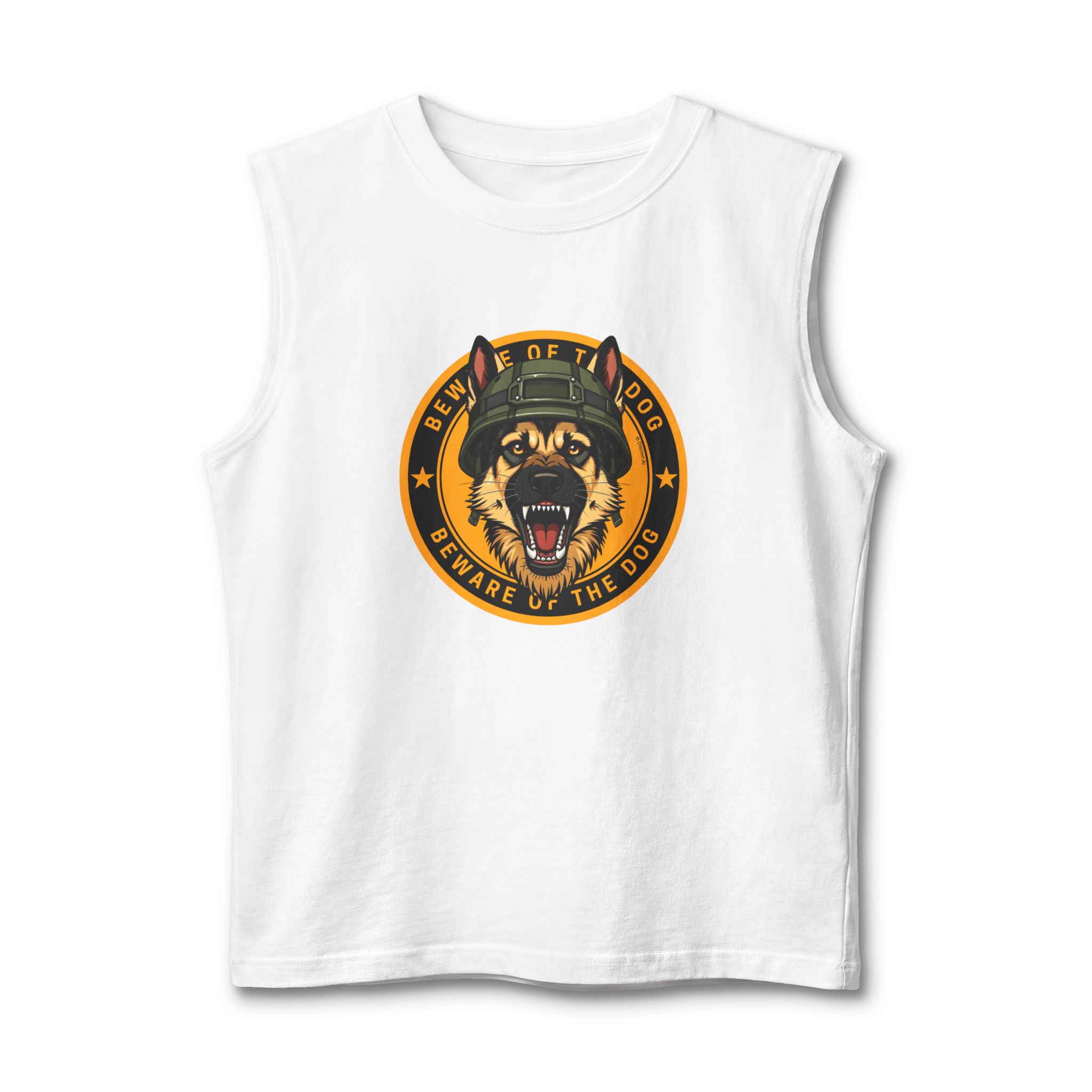 Beware The Dog Muscle Tank — K9 Graphic Tank Top | US ARMY - Image 4