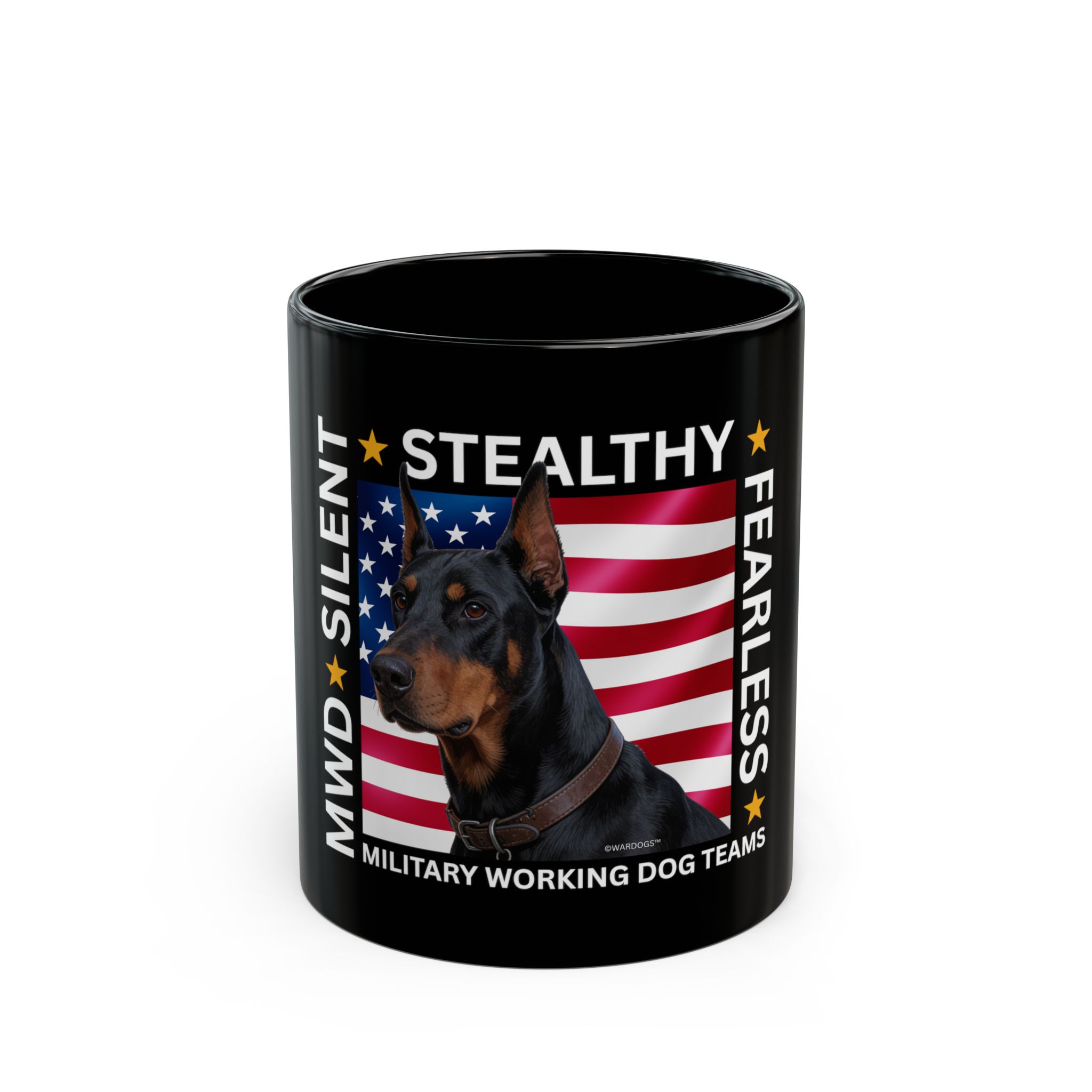 MWD "FEARLESS" Mug — Military K9 Coffee Cup (11oz/15oz) Doberman Pinscher