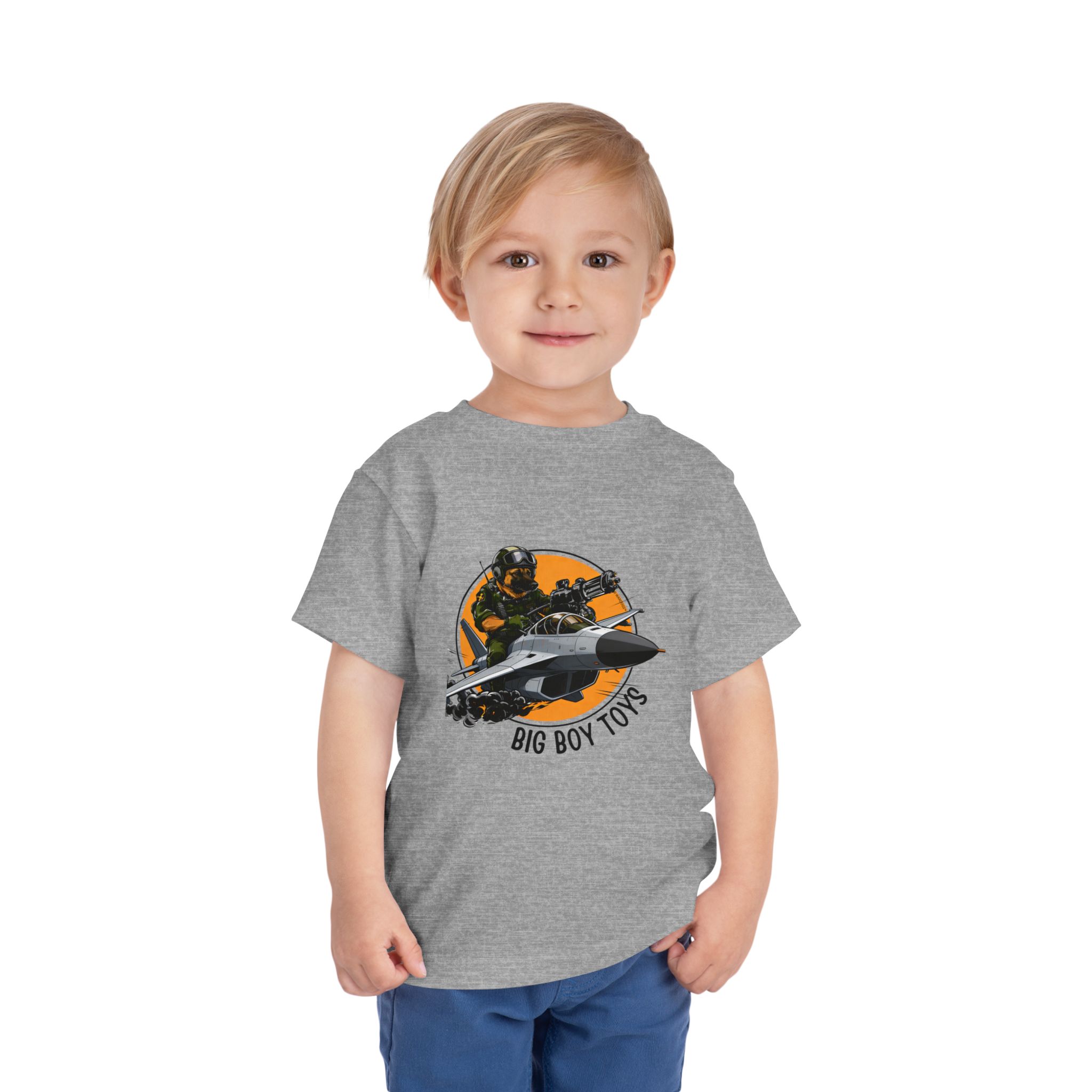 Toddler Tee - "Big Boy Toys" Air Force Jet Pilot Graphic Kids Shirt - Image 19