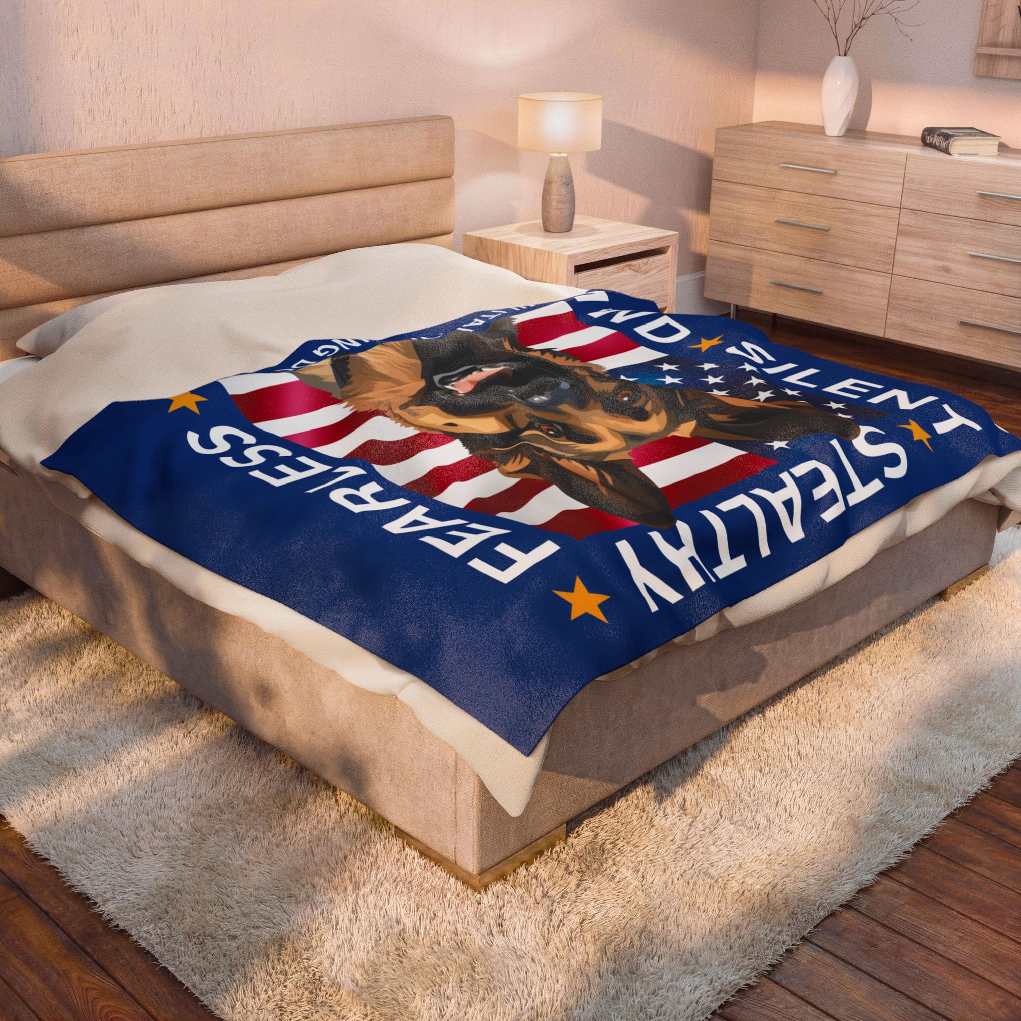 Velveteen Blanket - Silent. Stealthy. Fearless. German Shepherd Art. - Image 8