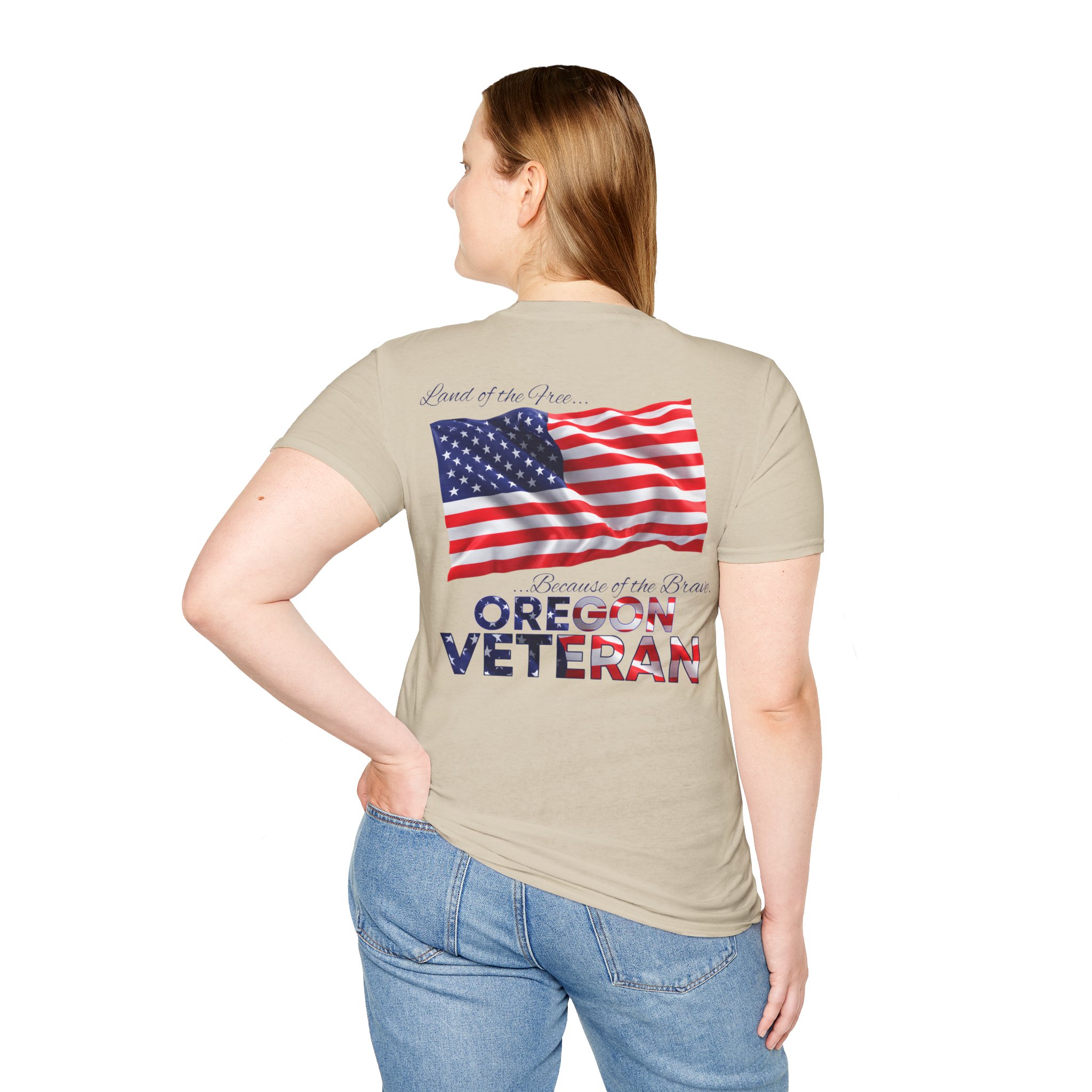Oregon Veteran T-Shirt — Home of the Brave American Flag Memorial Tee - Image 12