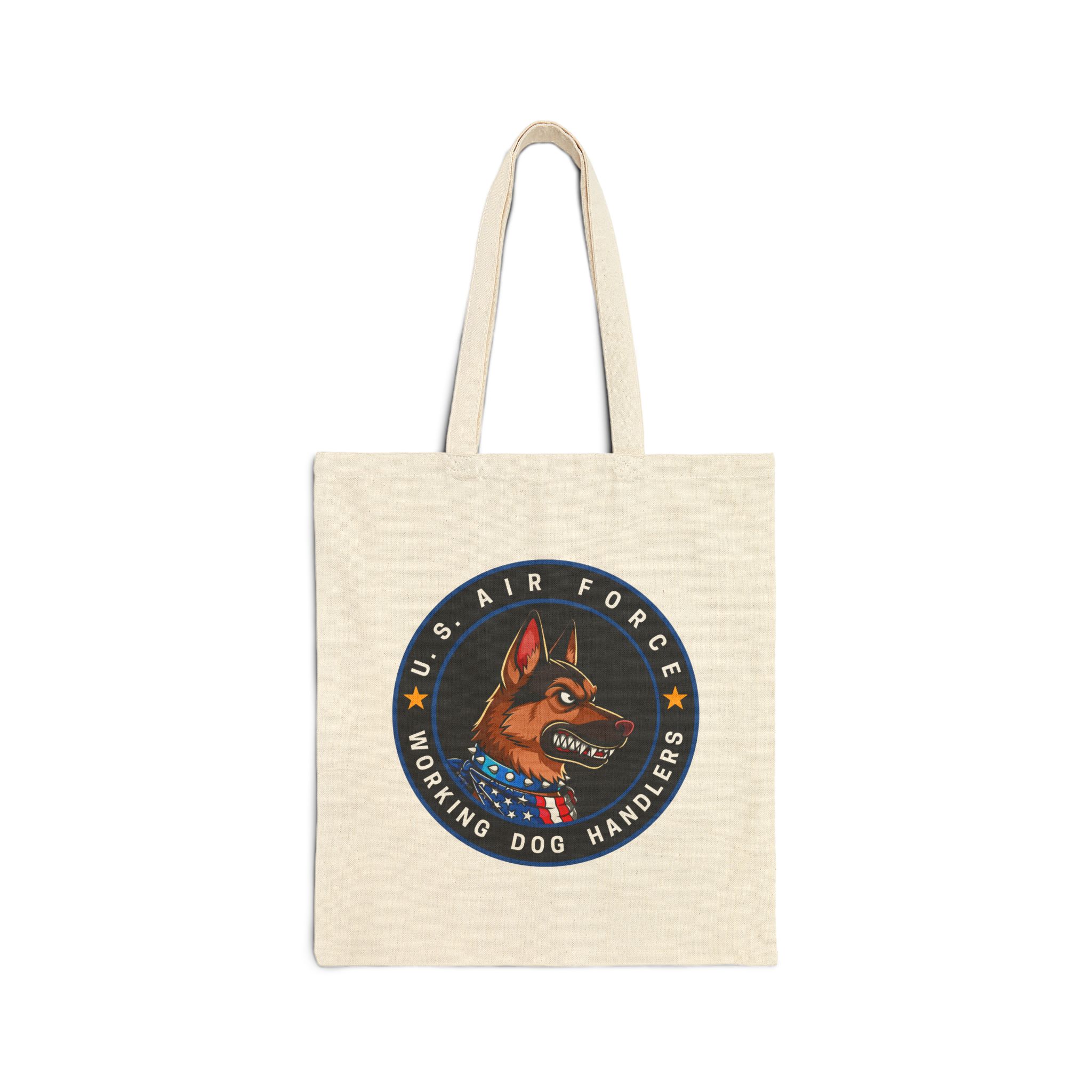 US Air Force Working Dog Handlers Canvas Tote — Military K9 Emblem Bag