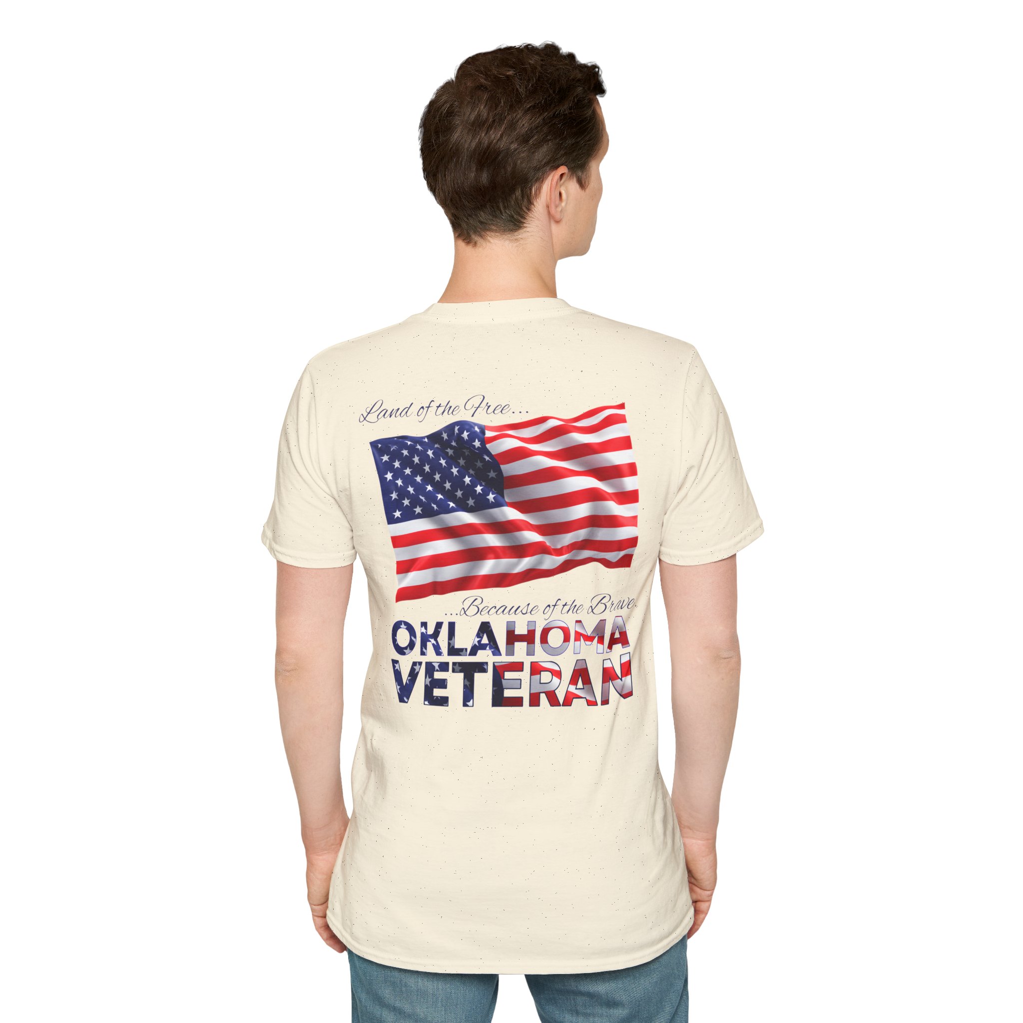 Oklahoma Veteran T-Shirt — Home of the Brave American Flag Memorial Tee - Image 14