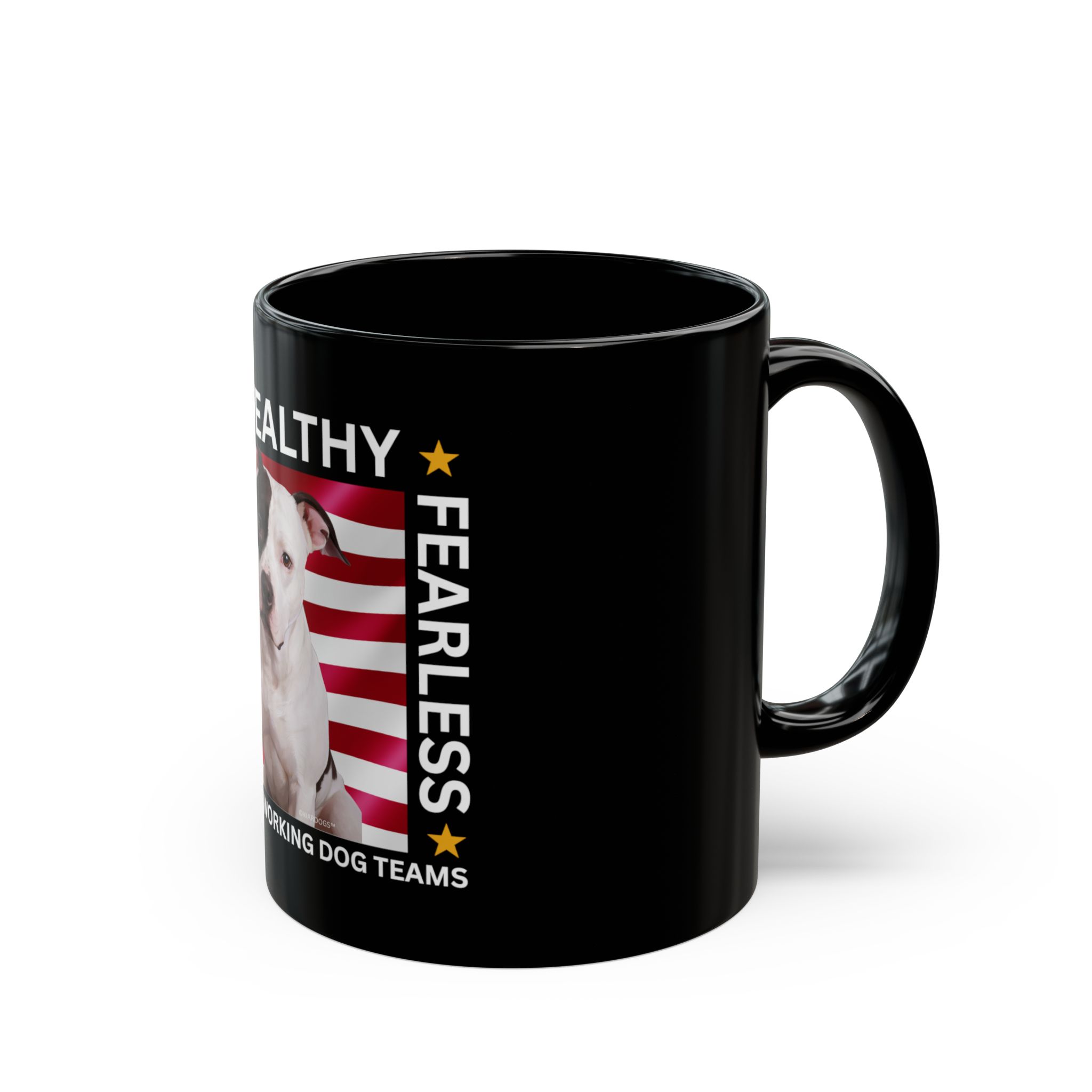 MWD "FEARLESS" Mug — Military K9 Coffee Cup (11oz/15oz) American Staffordshire Terrier - Image 2