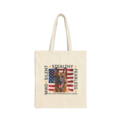 Silent. Stealthy. Fearless. Canine Belgian Malinois Tote Bag – Both Sides Printed!