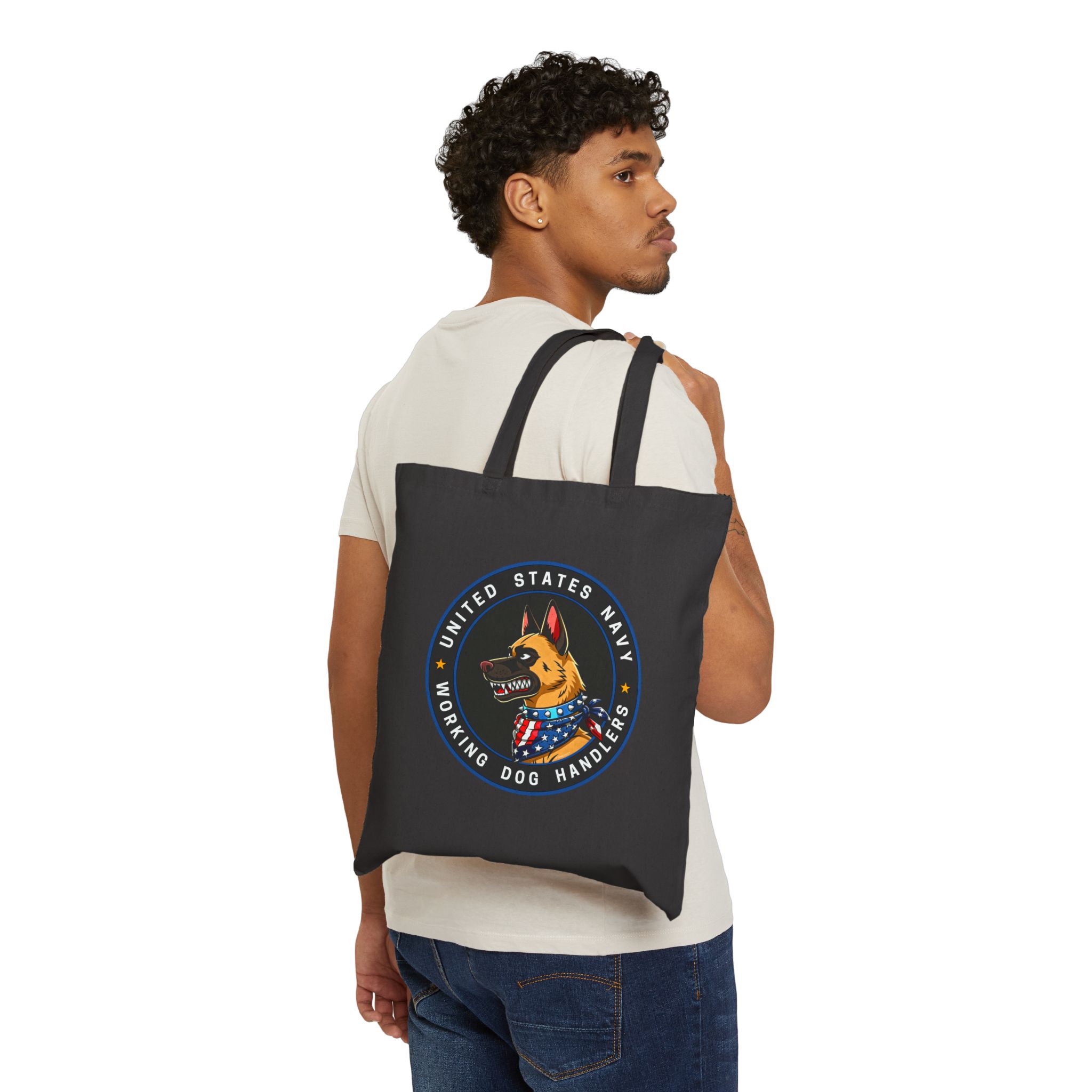 US Navy Working Dog Handlers Canvas Tote — Military K9 Emblem Bag - Image 6