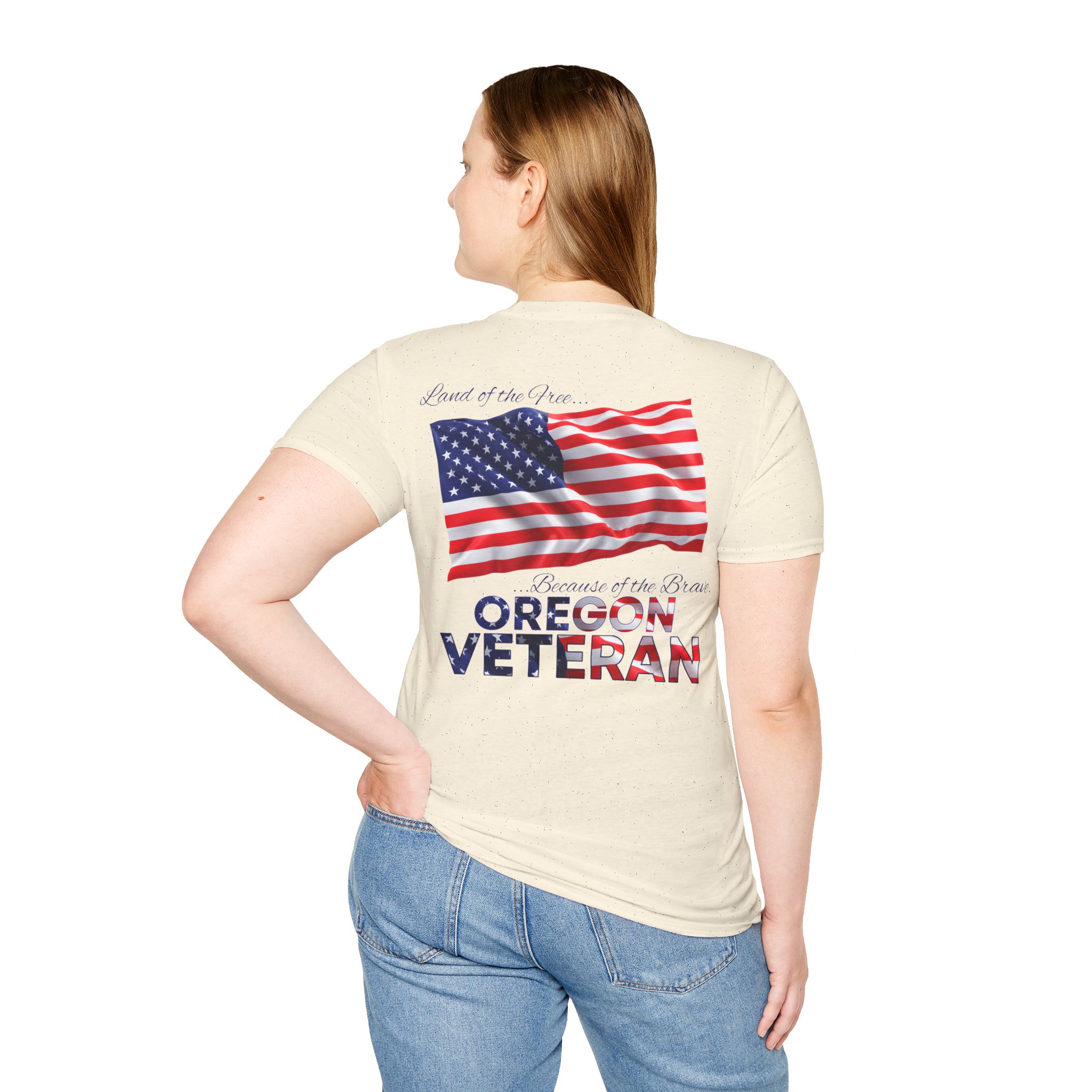 Oregon Veteran T-Shirt — Home of the Brave American Flag Memorial Tee - Image 5