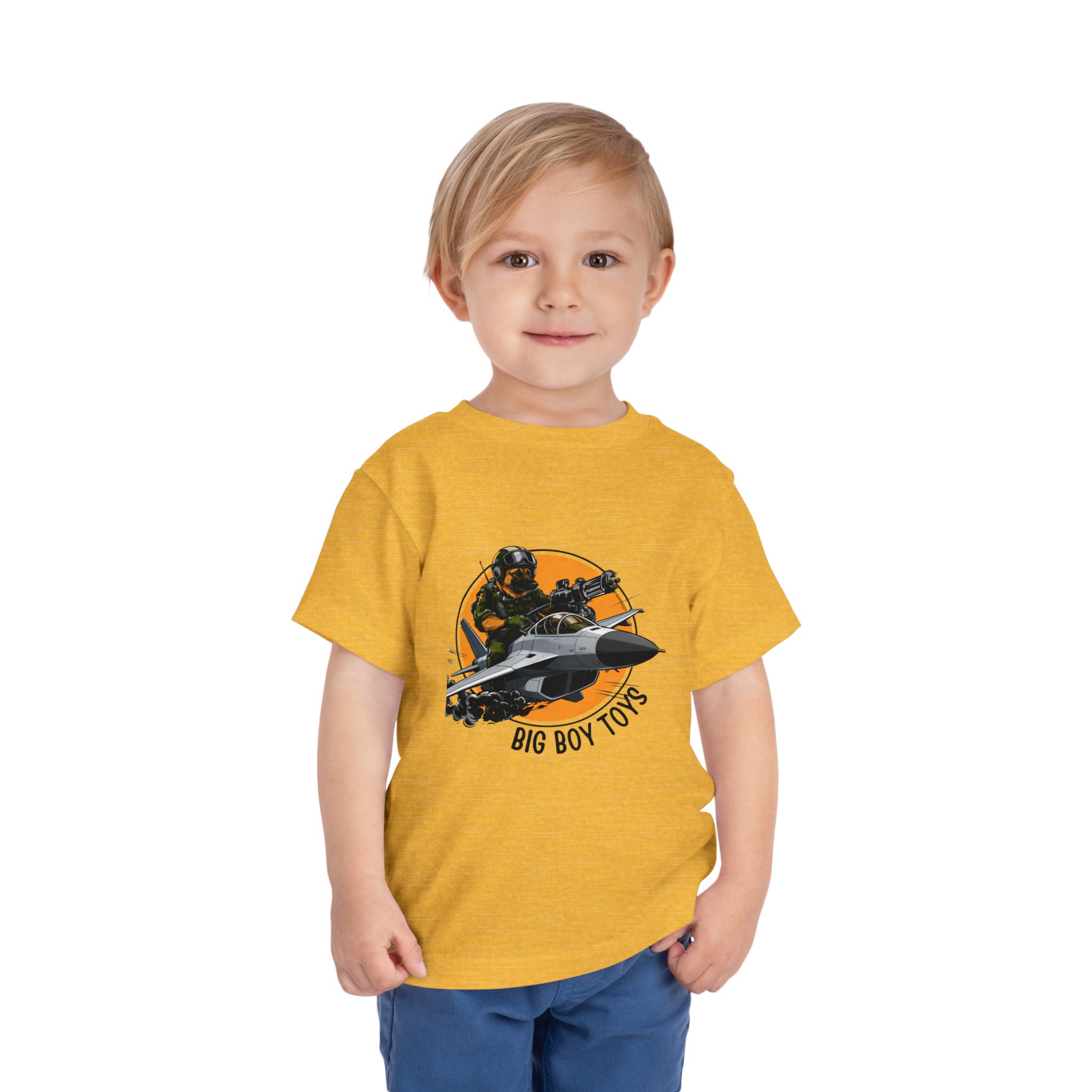 Toddler Tee - "Big Boy Toys" Air Force Jet Pilot Graphic Kids Shirt - Image 15