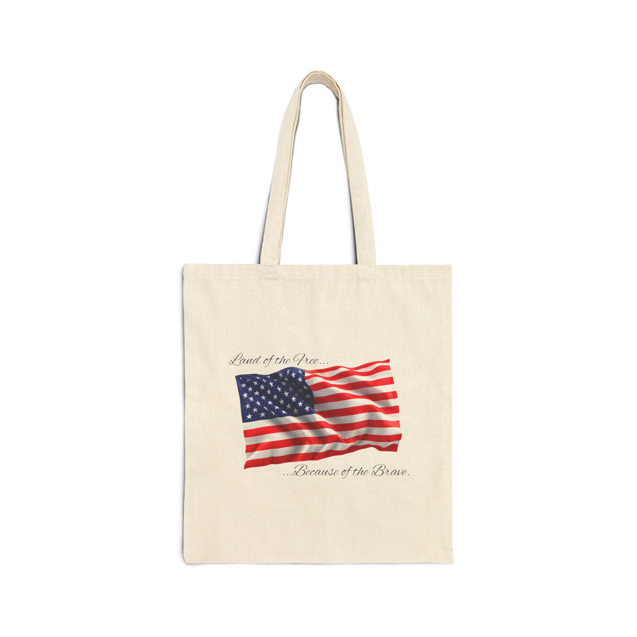 Land Of The Free Because Of The Brave - US Patriotic Tote Bag - Image 5
