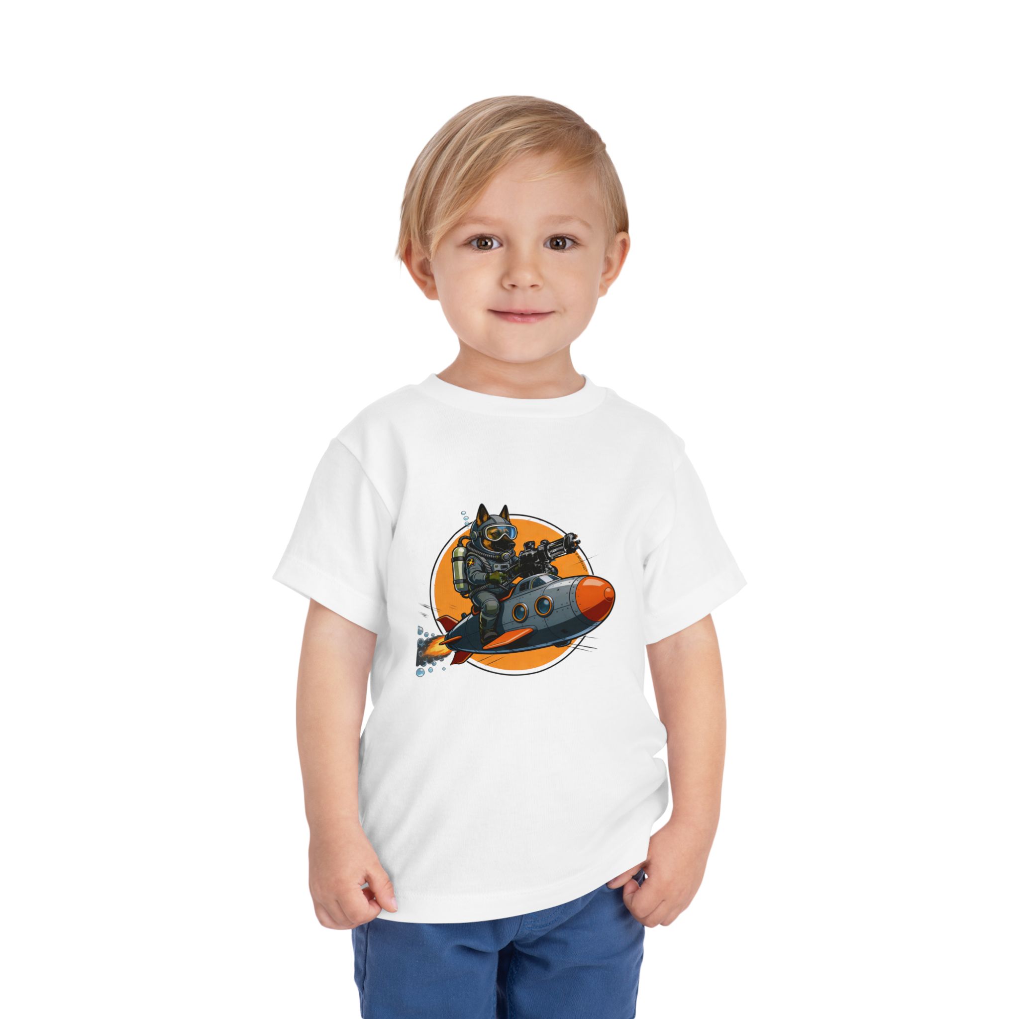 Toddler Tee — Big Boy Toys Submarine Pilot Dog Graphic Shirt - Image 2