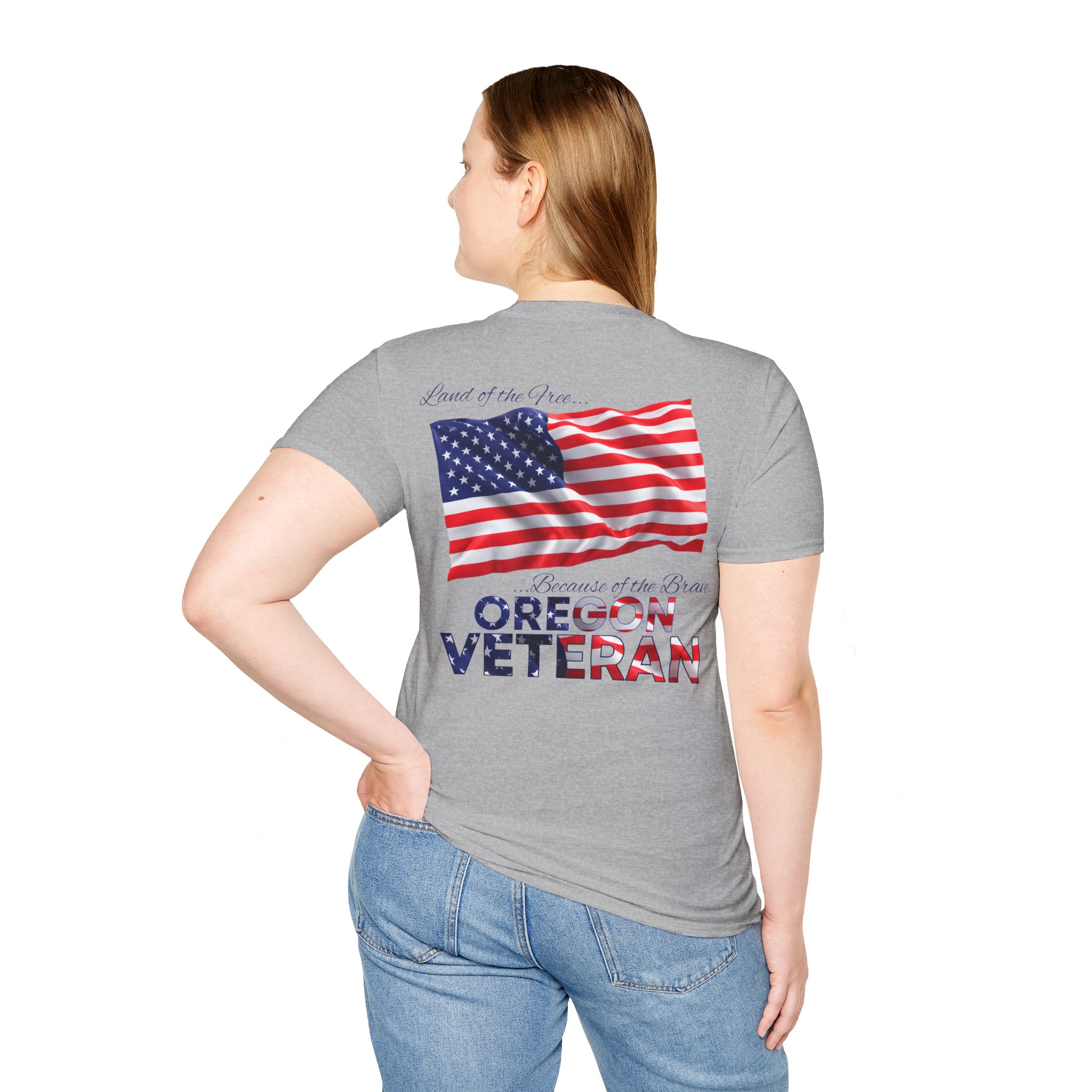 Oregon Veteran T-Shirt — Home of the Brave American Flag Memorial Tee - Image 16