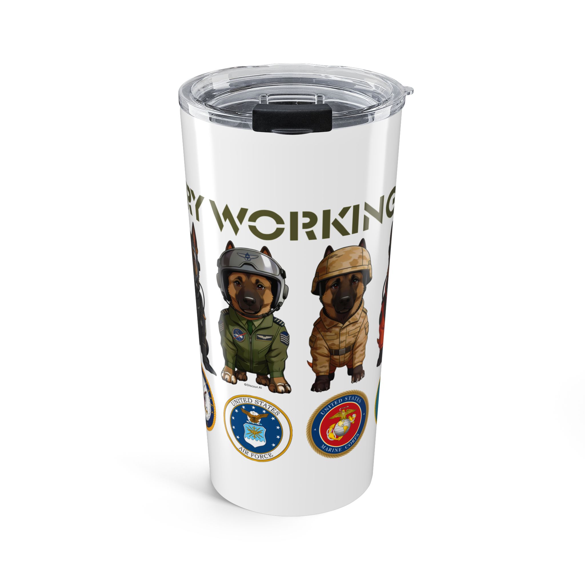 Military Working Dogs 20oz Tumbler – Patriotic K9 Veteran Travel Mug
