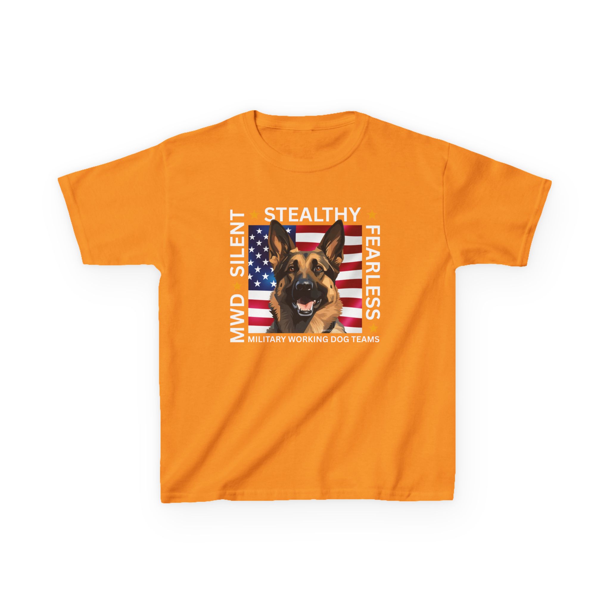 Kids Military Working Dog Tee — "Silent • Stealthy • Fearless" American Flag K9 Shirt - Image 7