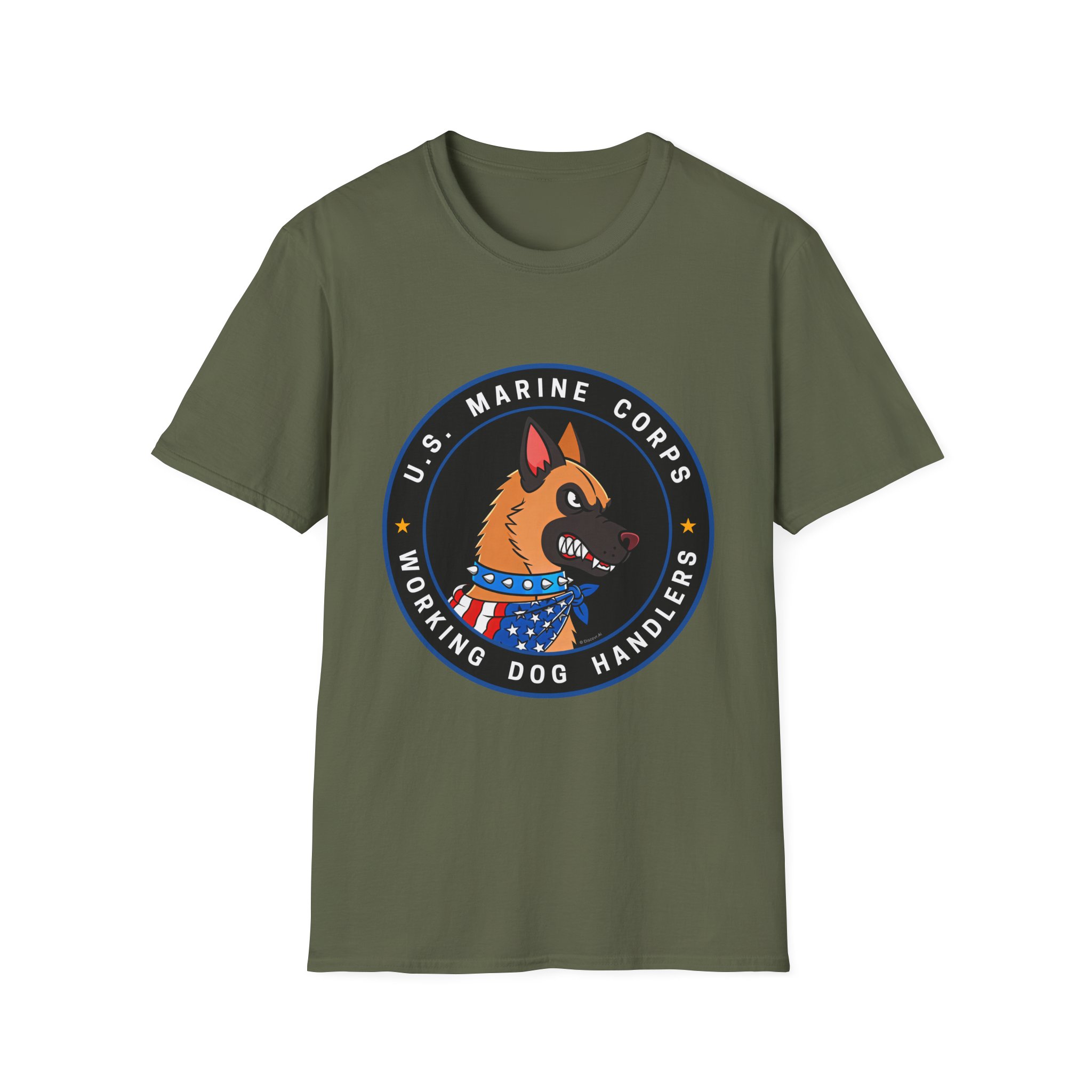 U.S. Marine Corps Working Dog Handlers T-Shirt - circle/front - Image 4