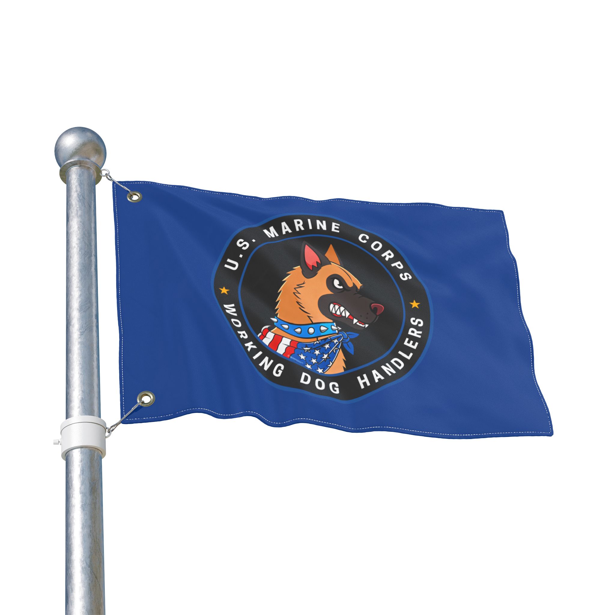 U.S. Marine Corps Dog Handlers Flag — Double-Sided Military K9 Banner -Ltd Edition Blue - Image 2