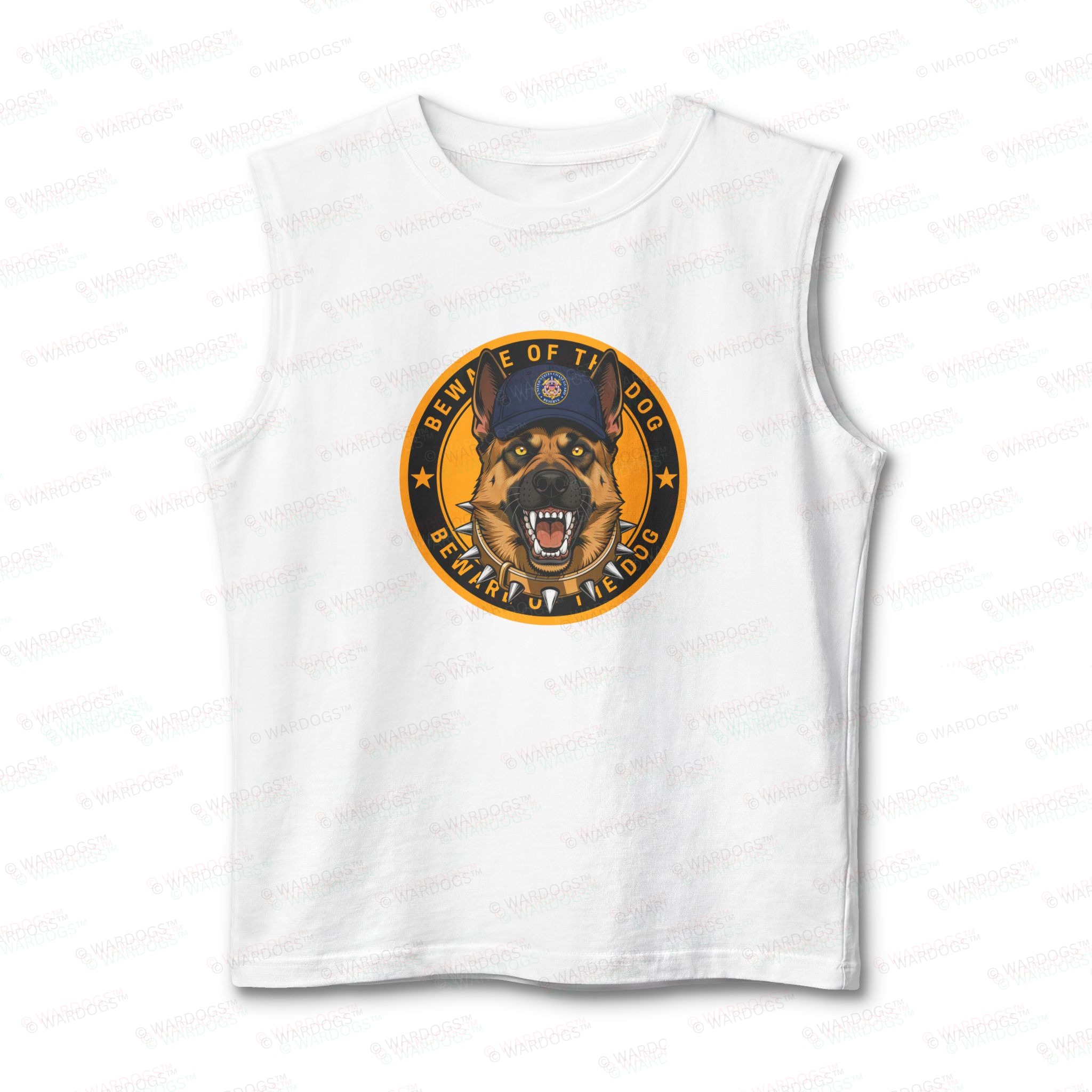 US Coast Guard Muscle Tank — "Beware The Dog" Military Patch Style - Image 2