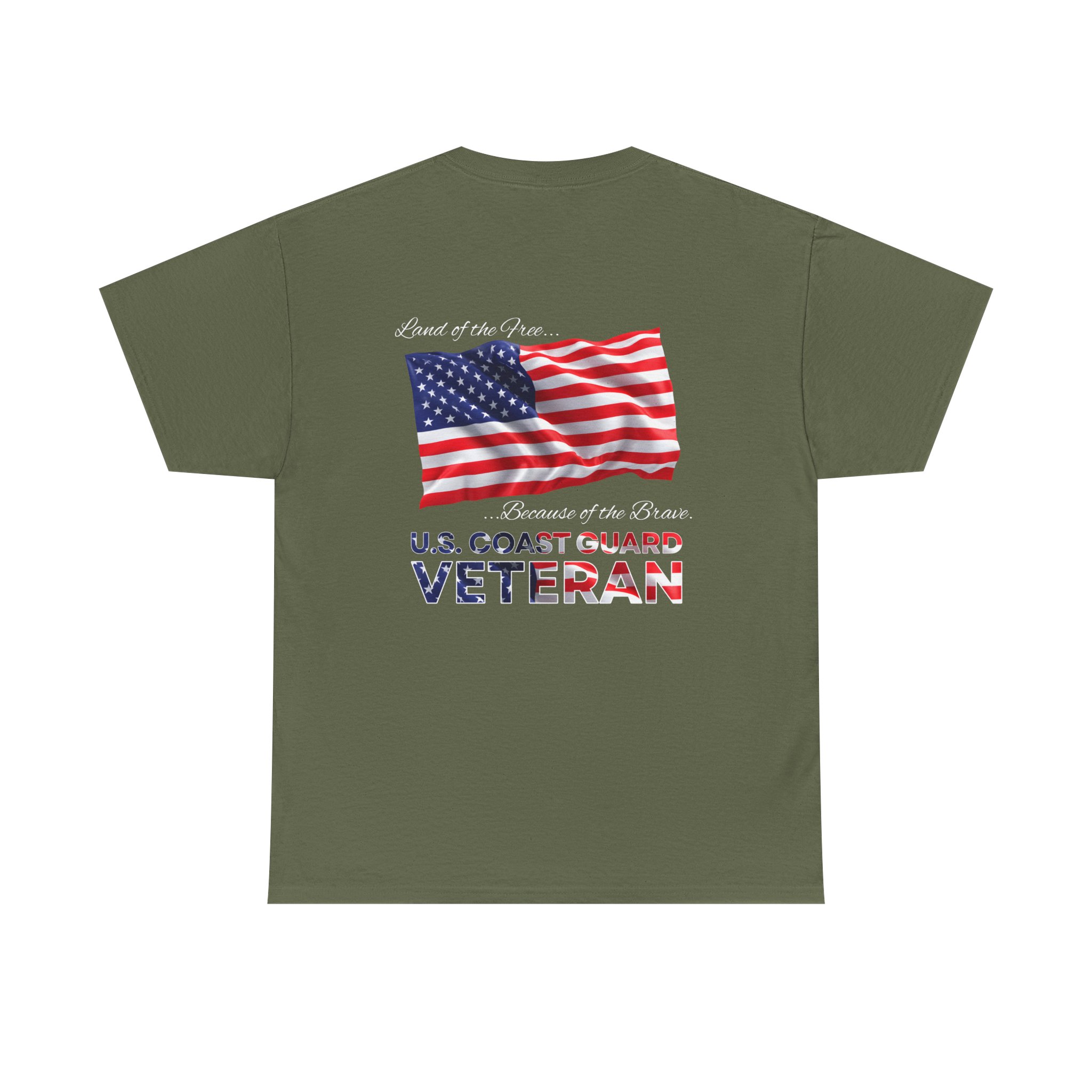 U.S. Coast Guard Veteran T‑Shirt — American Flag Tribute Tee - White Text - Image 10