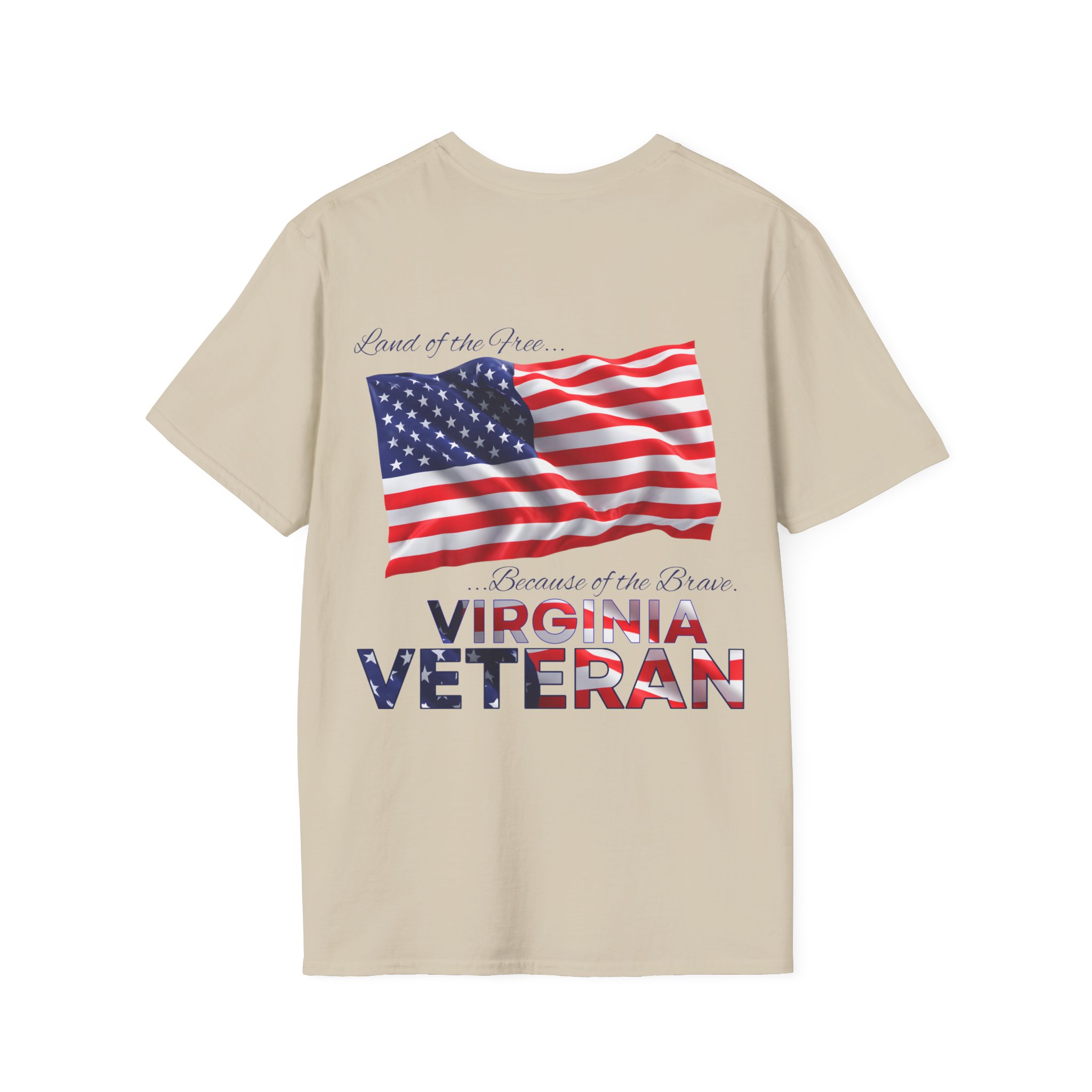 Virginia Veteran T-Shirt — Home of the Brave American Flag Memorial Tee - Image 9