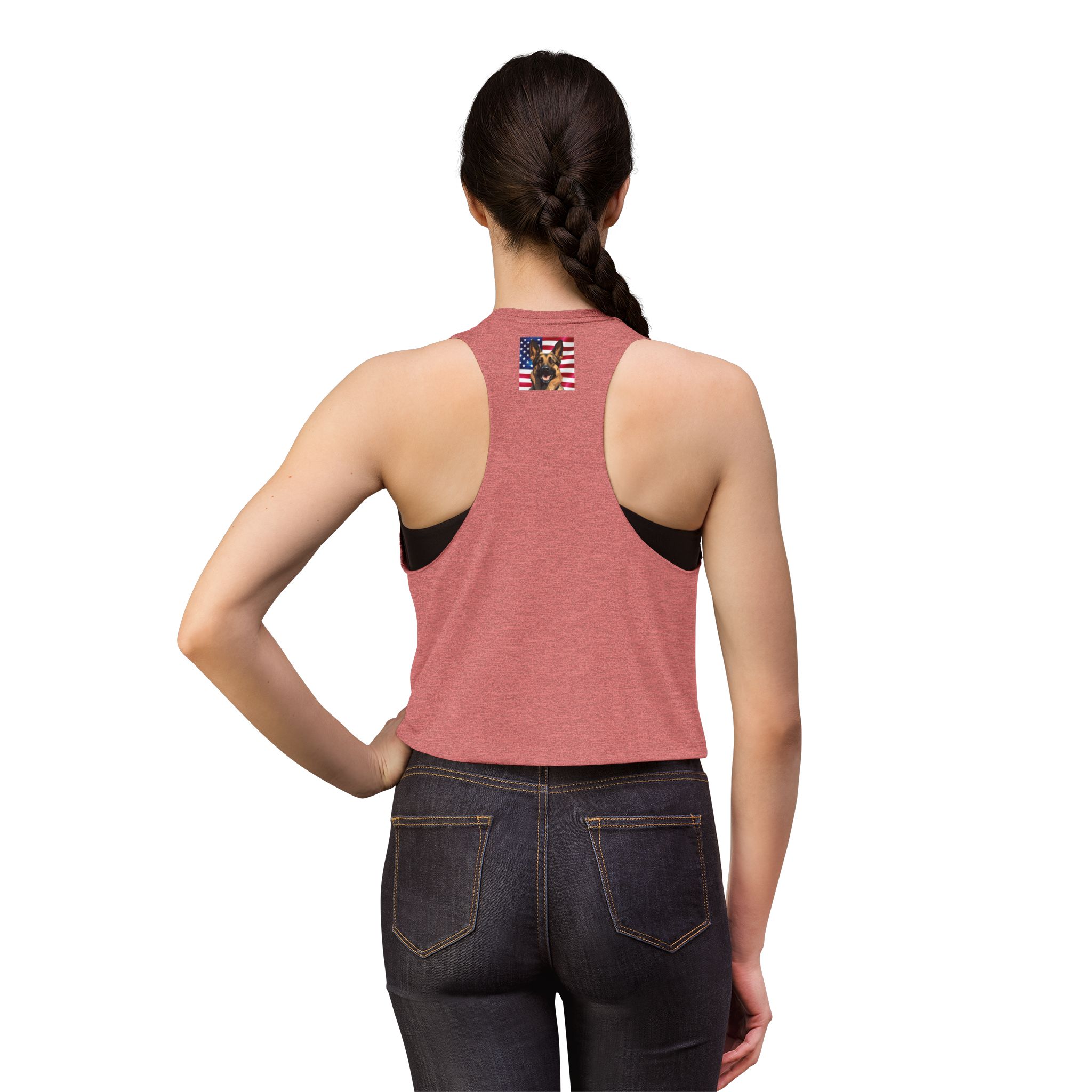 Patriotic German Shepherd Crop Top — American Flag Dog Tee - Image 6