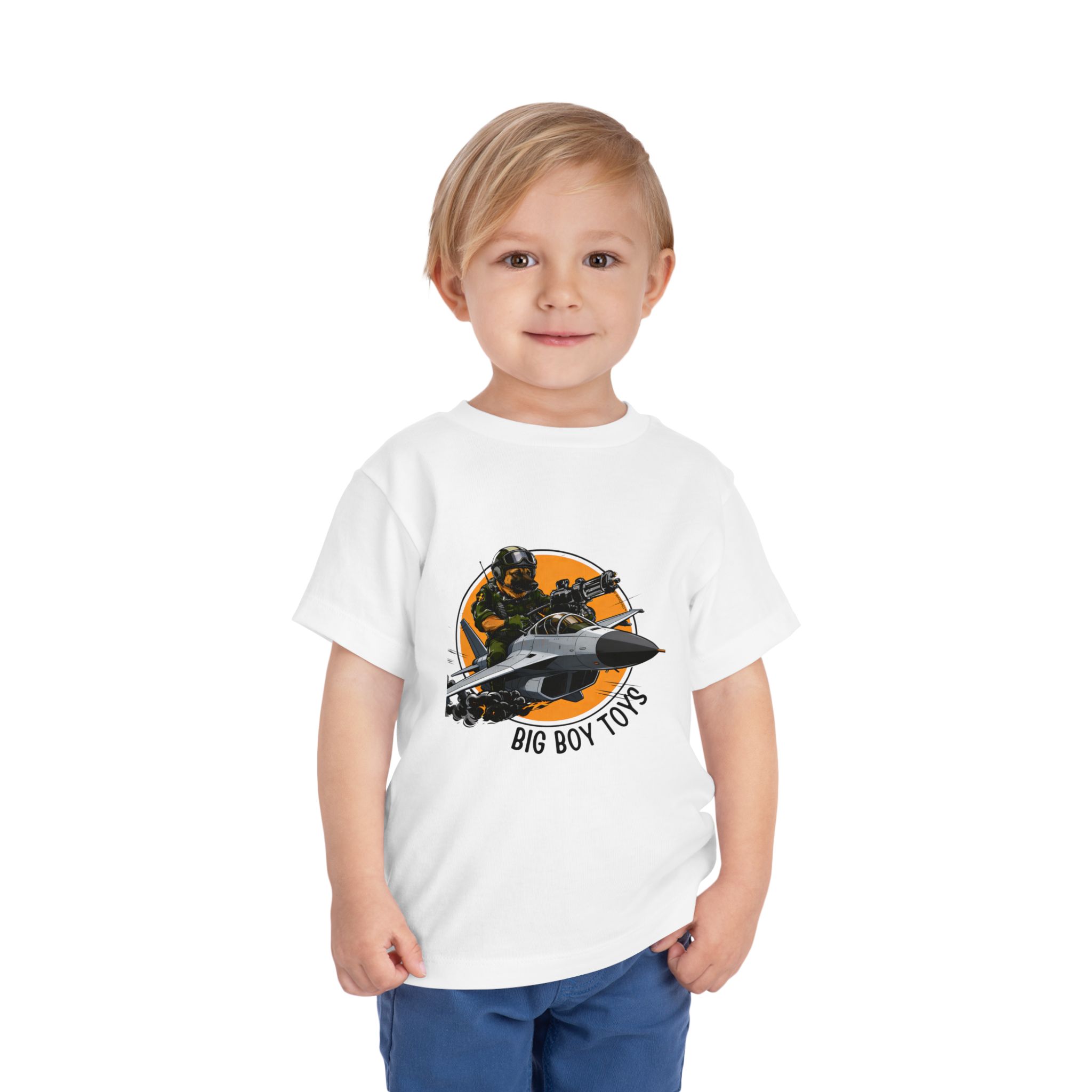 Toddler Tee - "Big Boy Toys" Air Force Jet Pilot Graphic Kids Shirt - Image 3