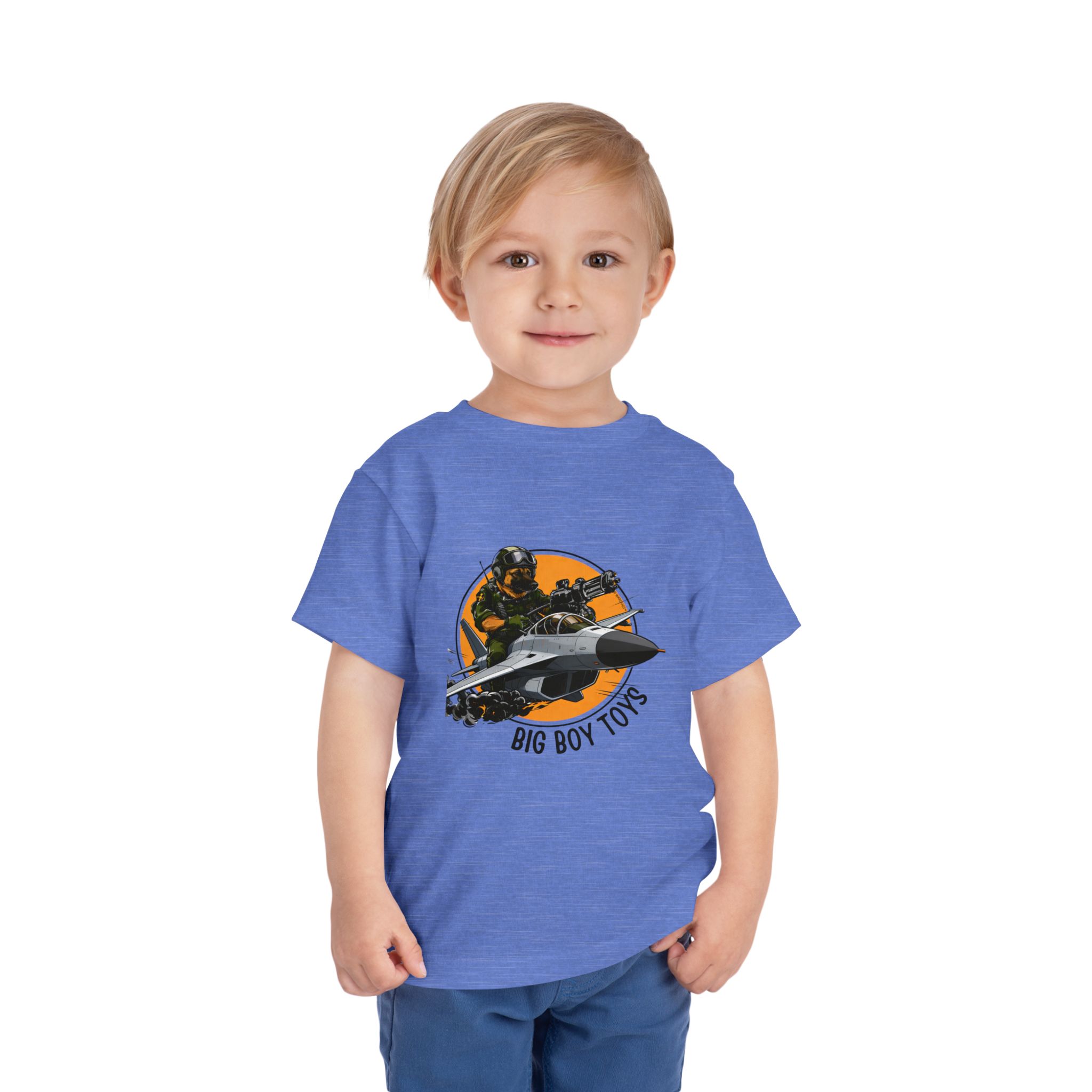 Toddler Tee - "Big Boy Toys" Air Force Jet Pilot Graphic Kids Shirt - Image 23