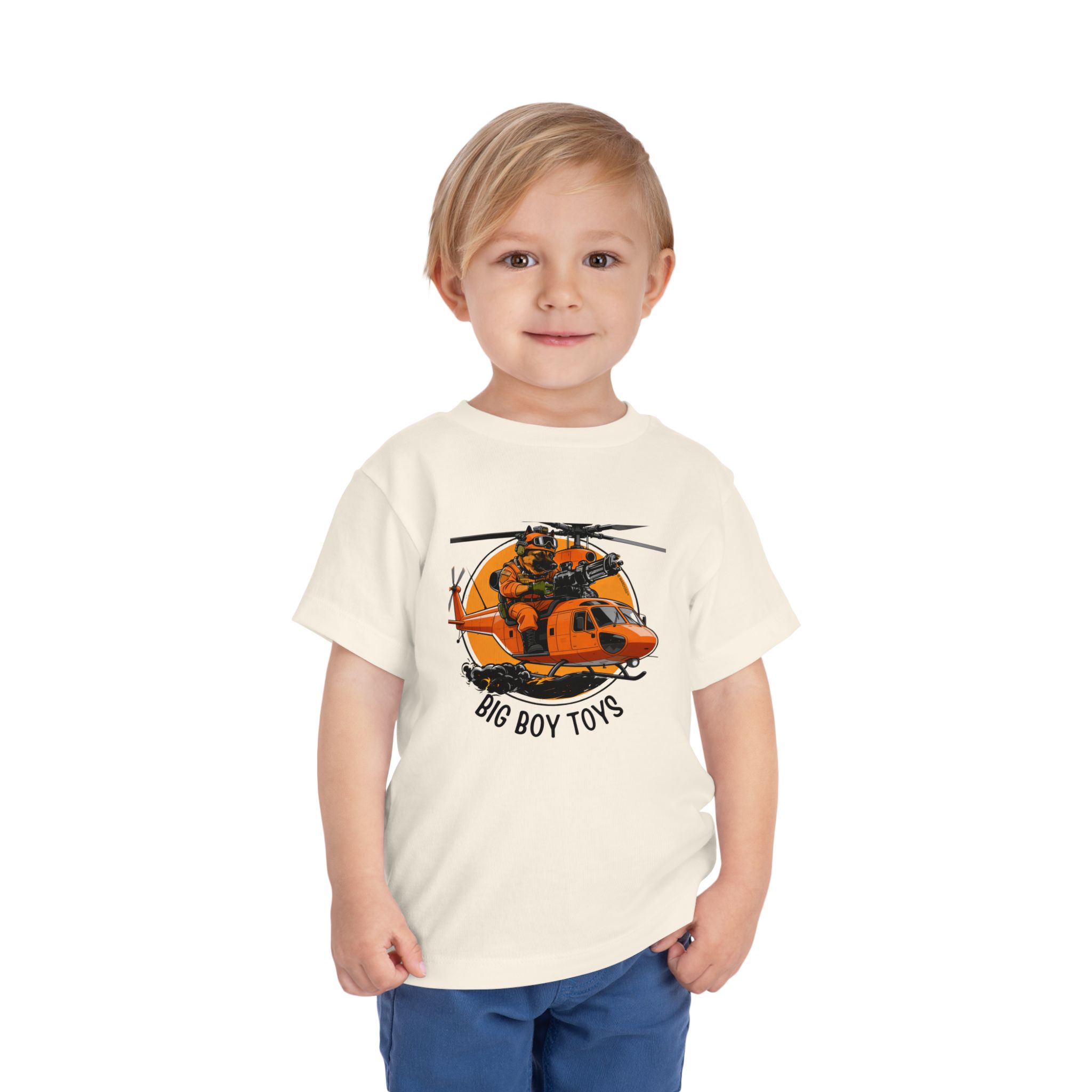 Toddler Helicopter Rescue Tee — Orange Rescue Coast Guard Chopper Graphic - Image 9